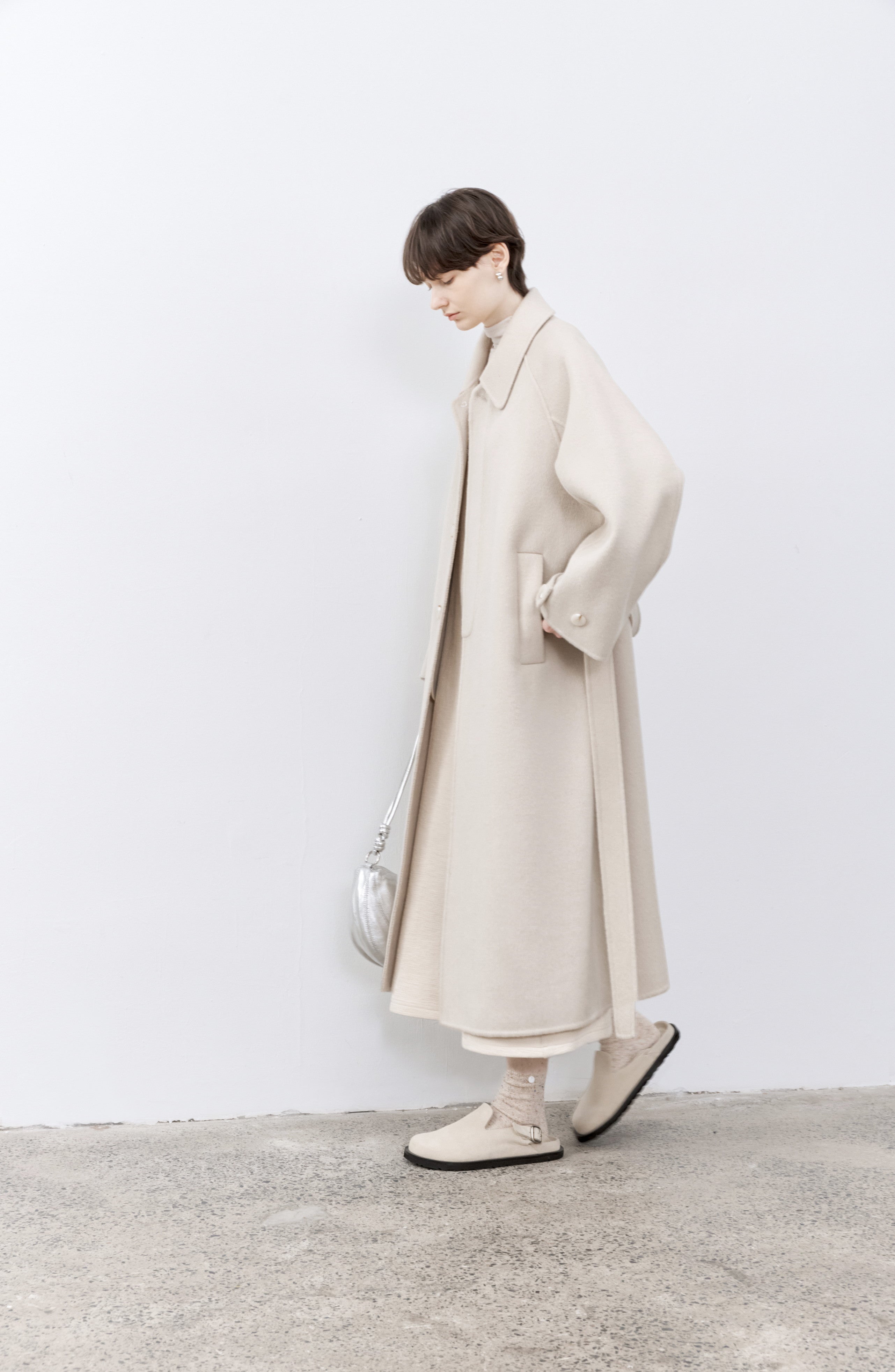 NATURAL DUSTY WOOL COAT