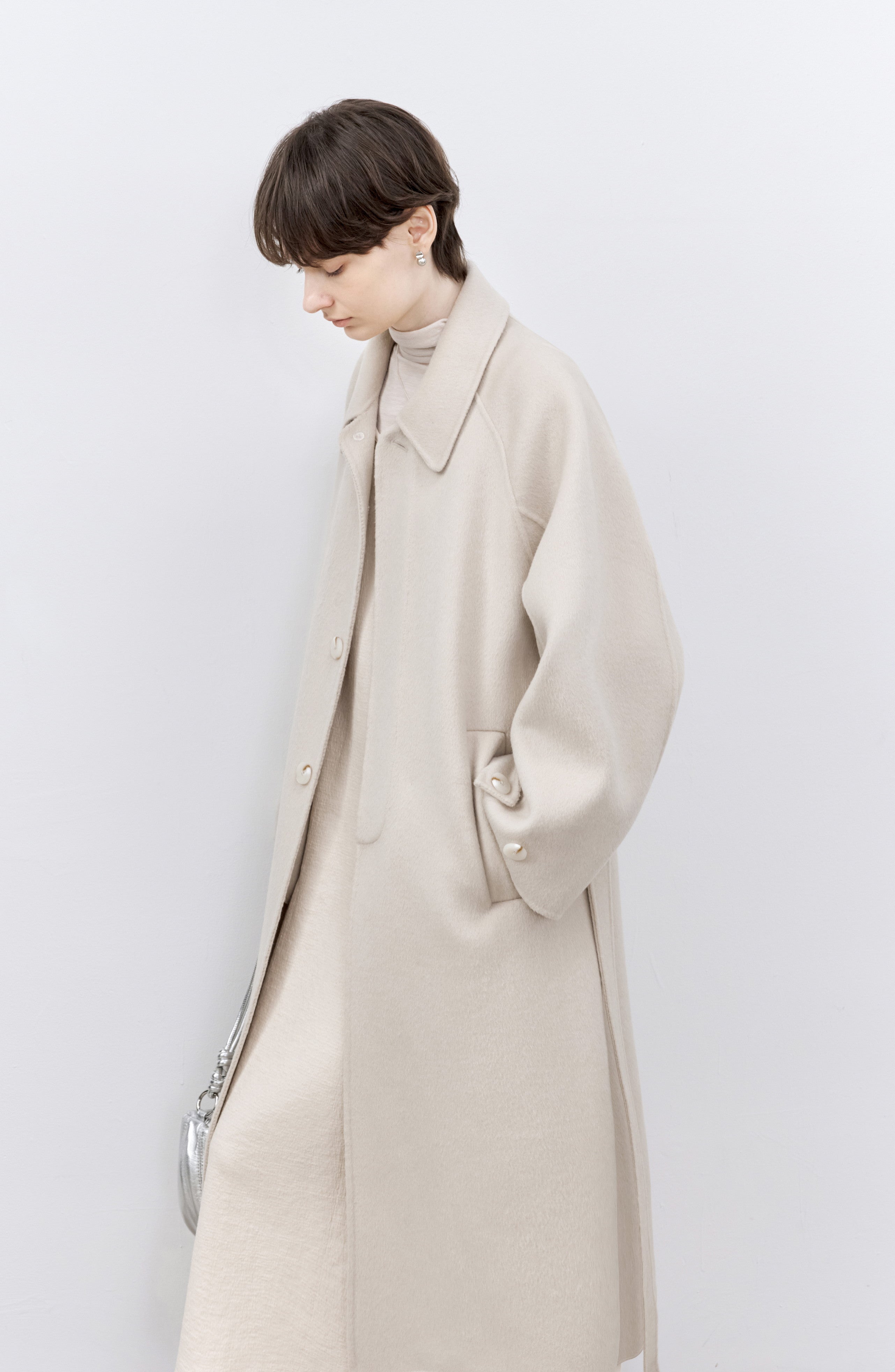 NATURAL DUSTY WOOL COAT