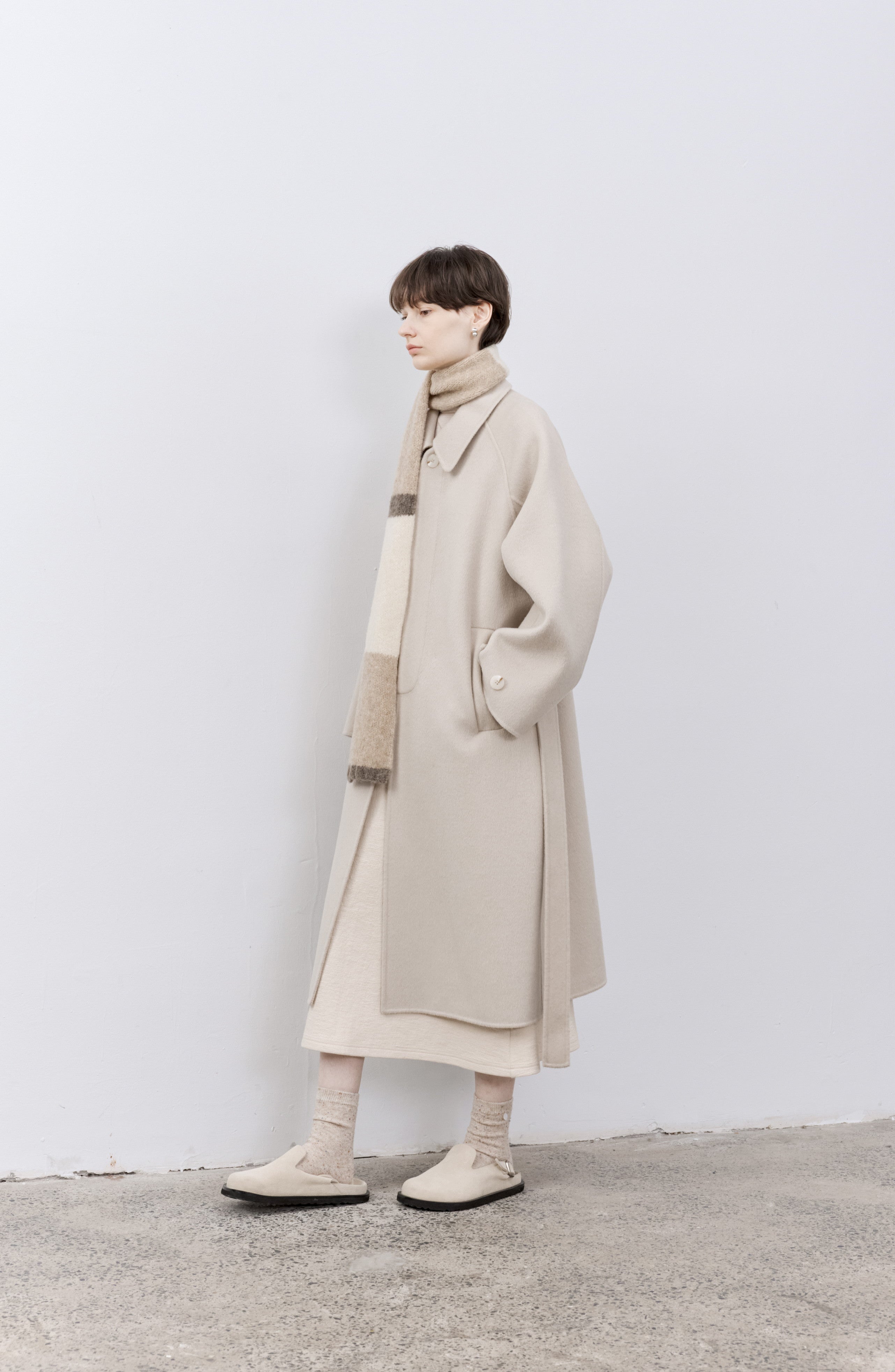 NATURAL DUSTY WOOL COAT / ナチュラルダスティーウールコート