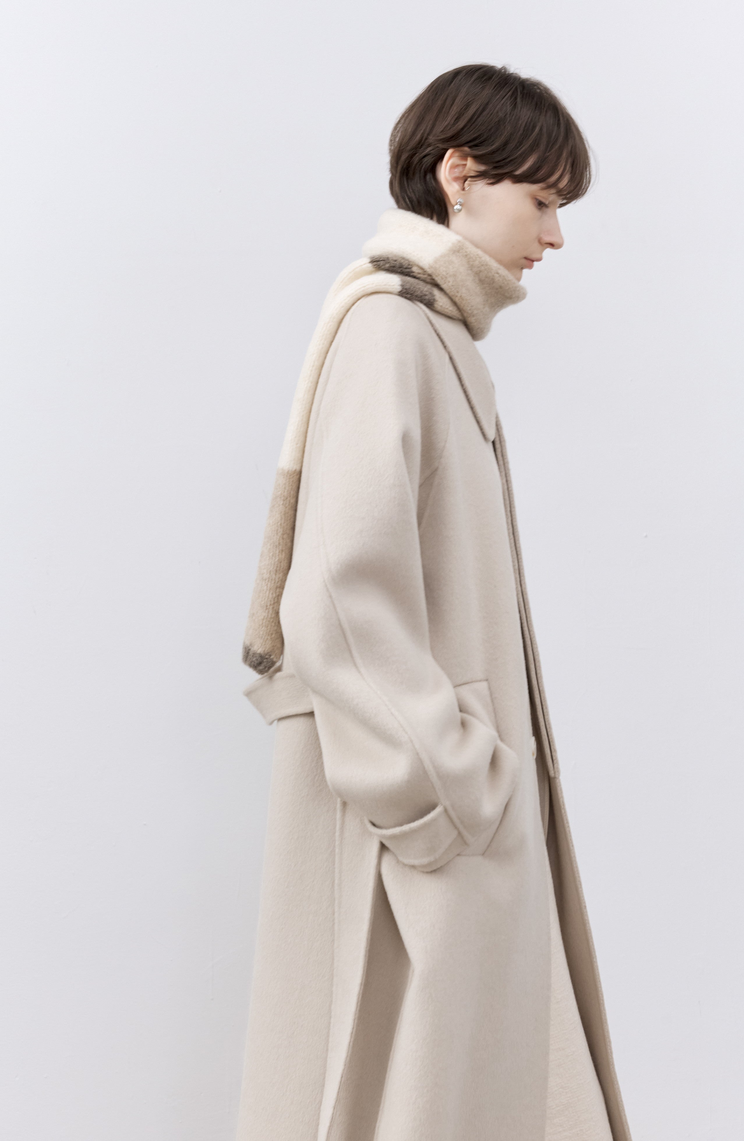 NATURAL DUSTY WOOL COAT