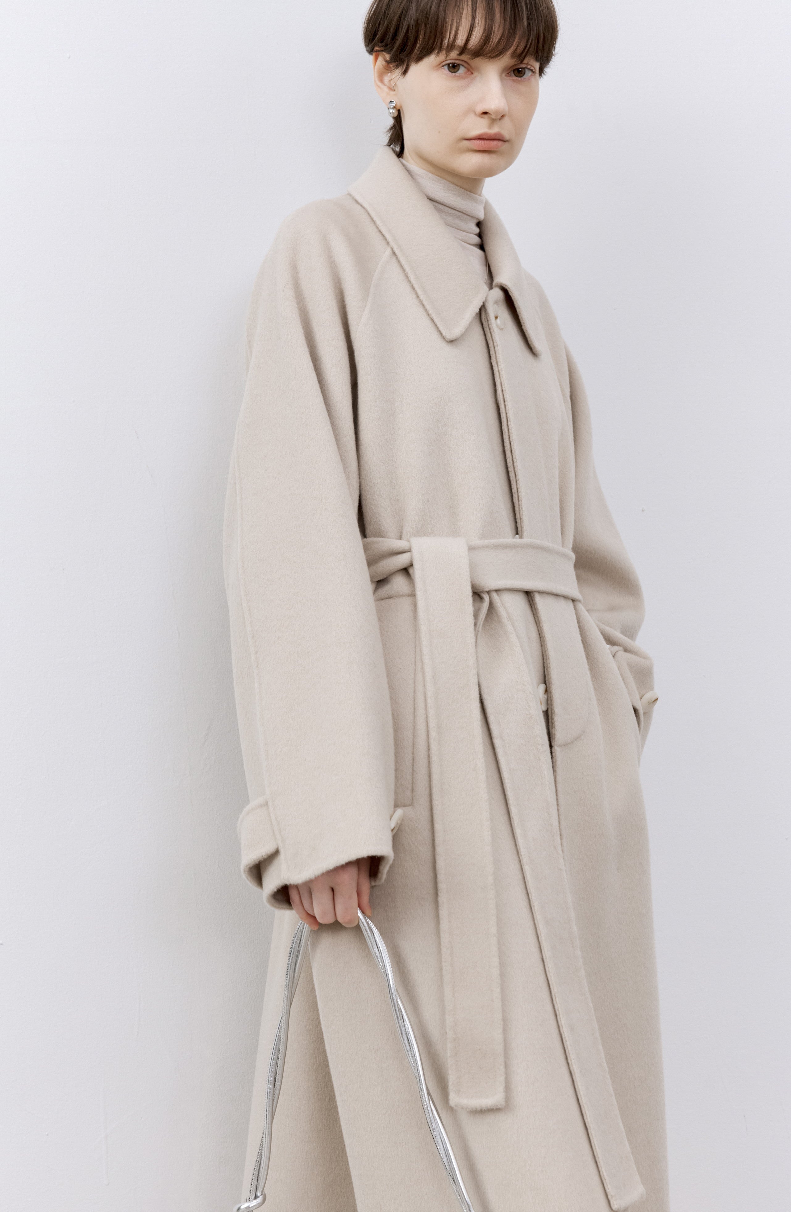 NATURAL DUSTY WOOL COAT