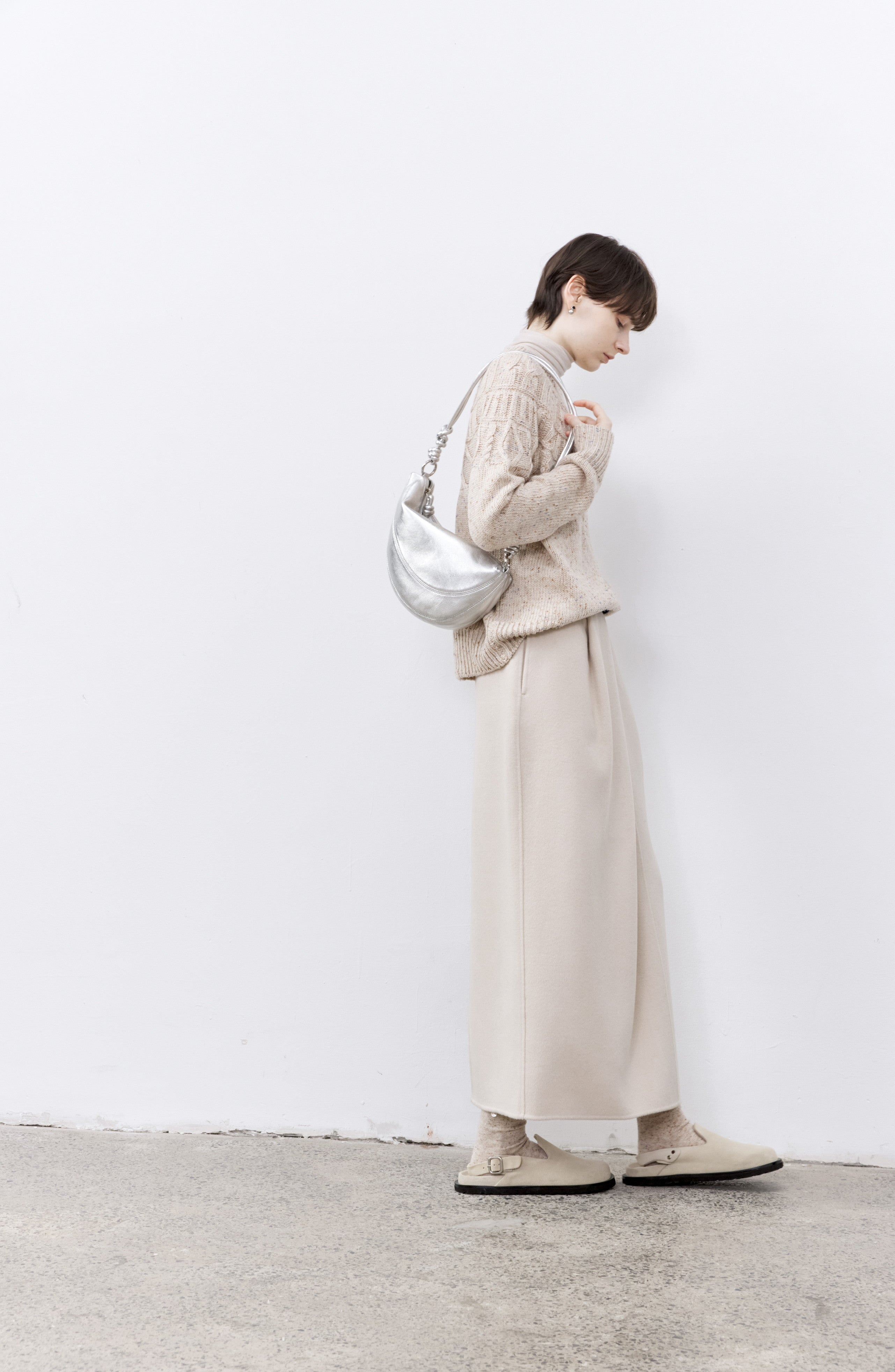 PUFF PLEATED WOOL SKIRT / パフプリーツウールスカート