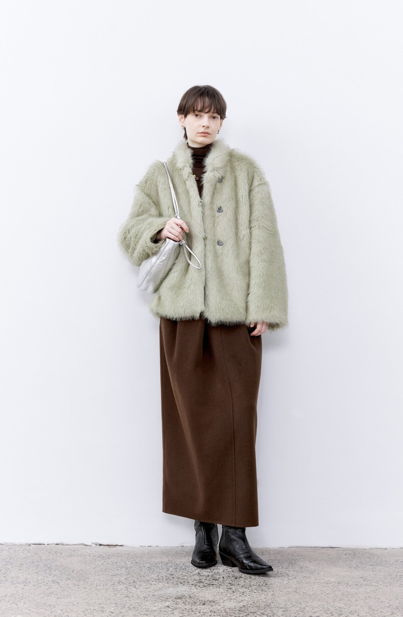 GREEN FUR SOFT COAT