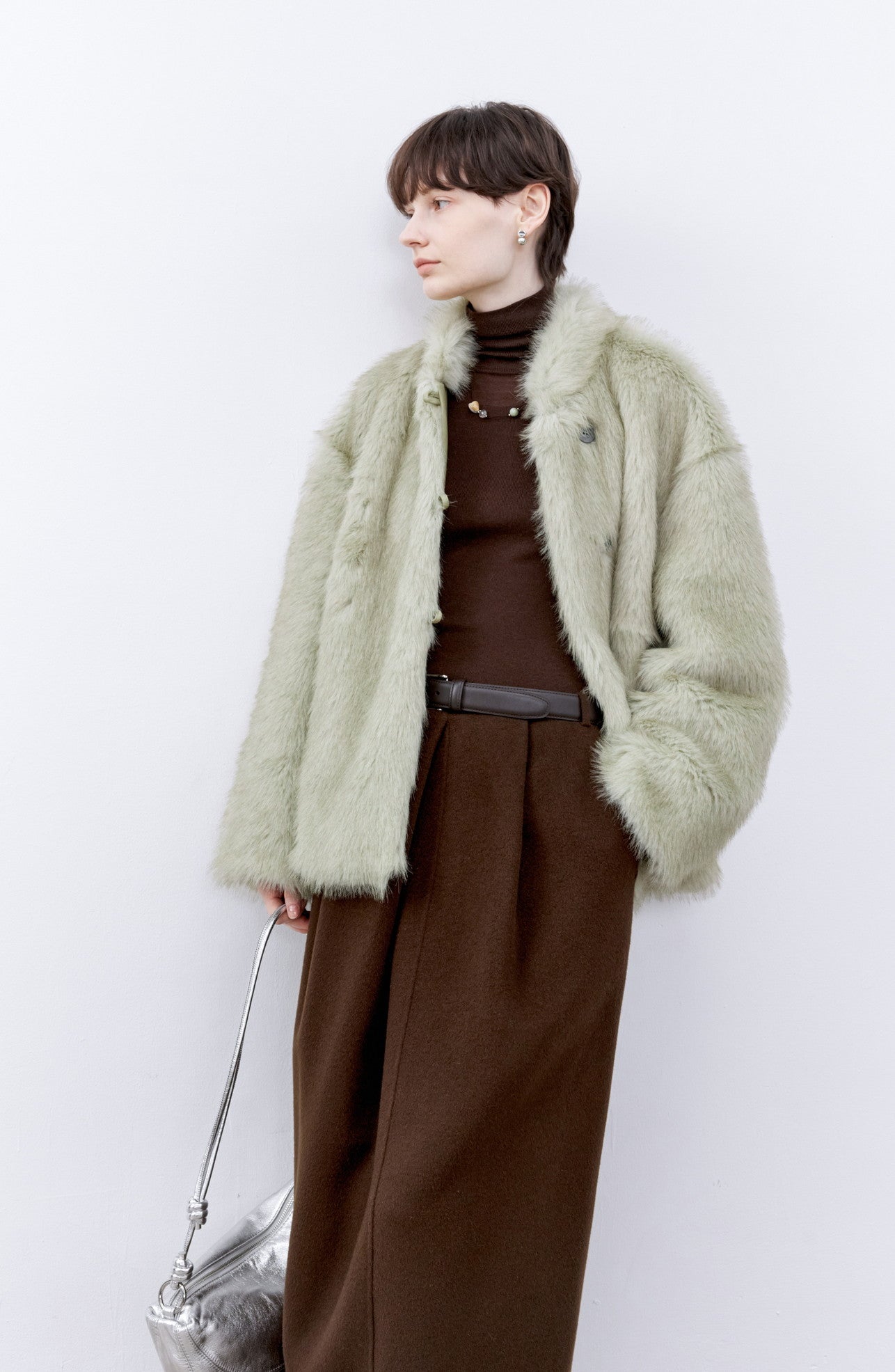 GREEN FUR SOFT COAT