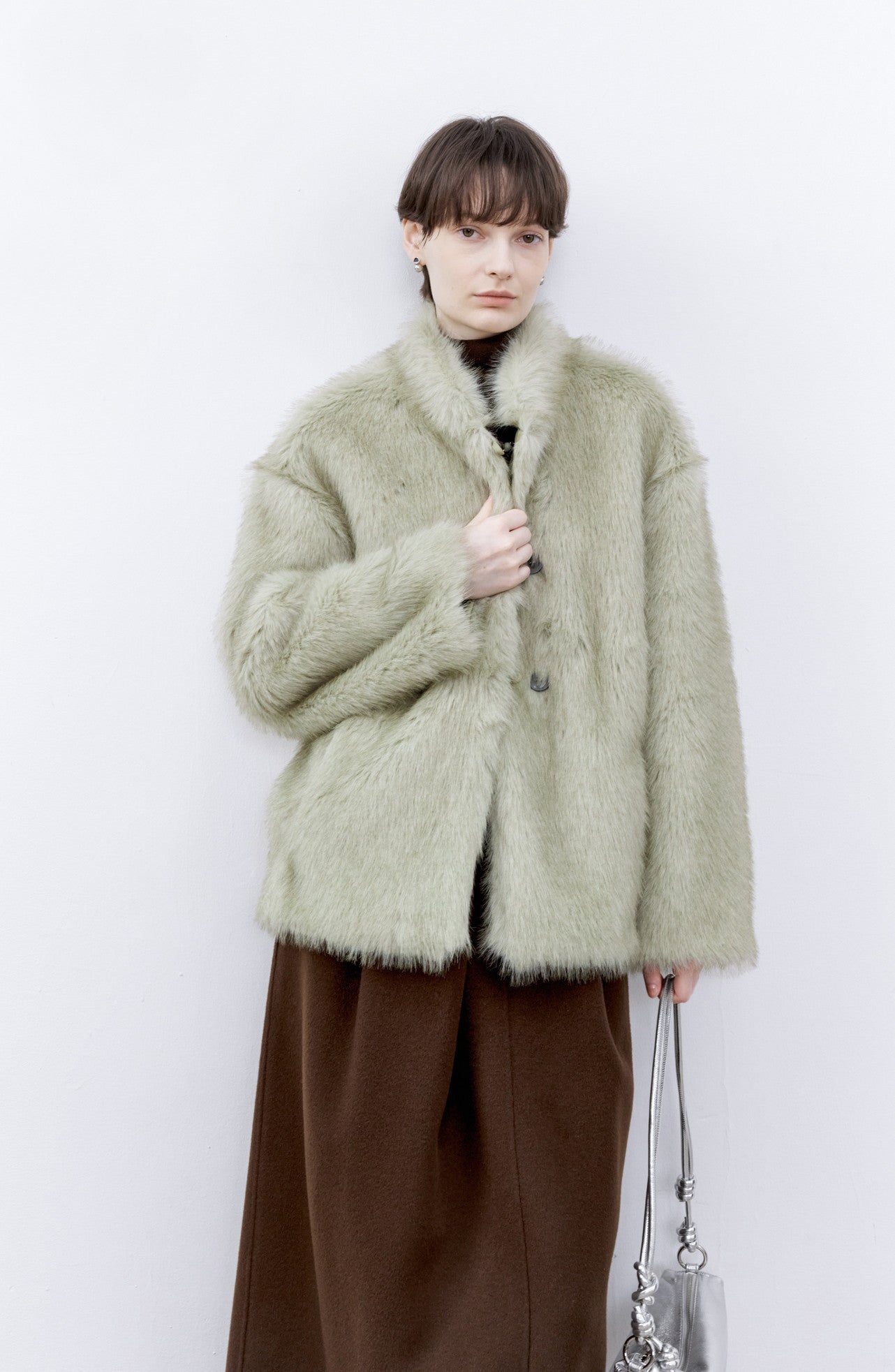 GREEN FUR SOFT COAT