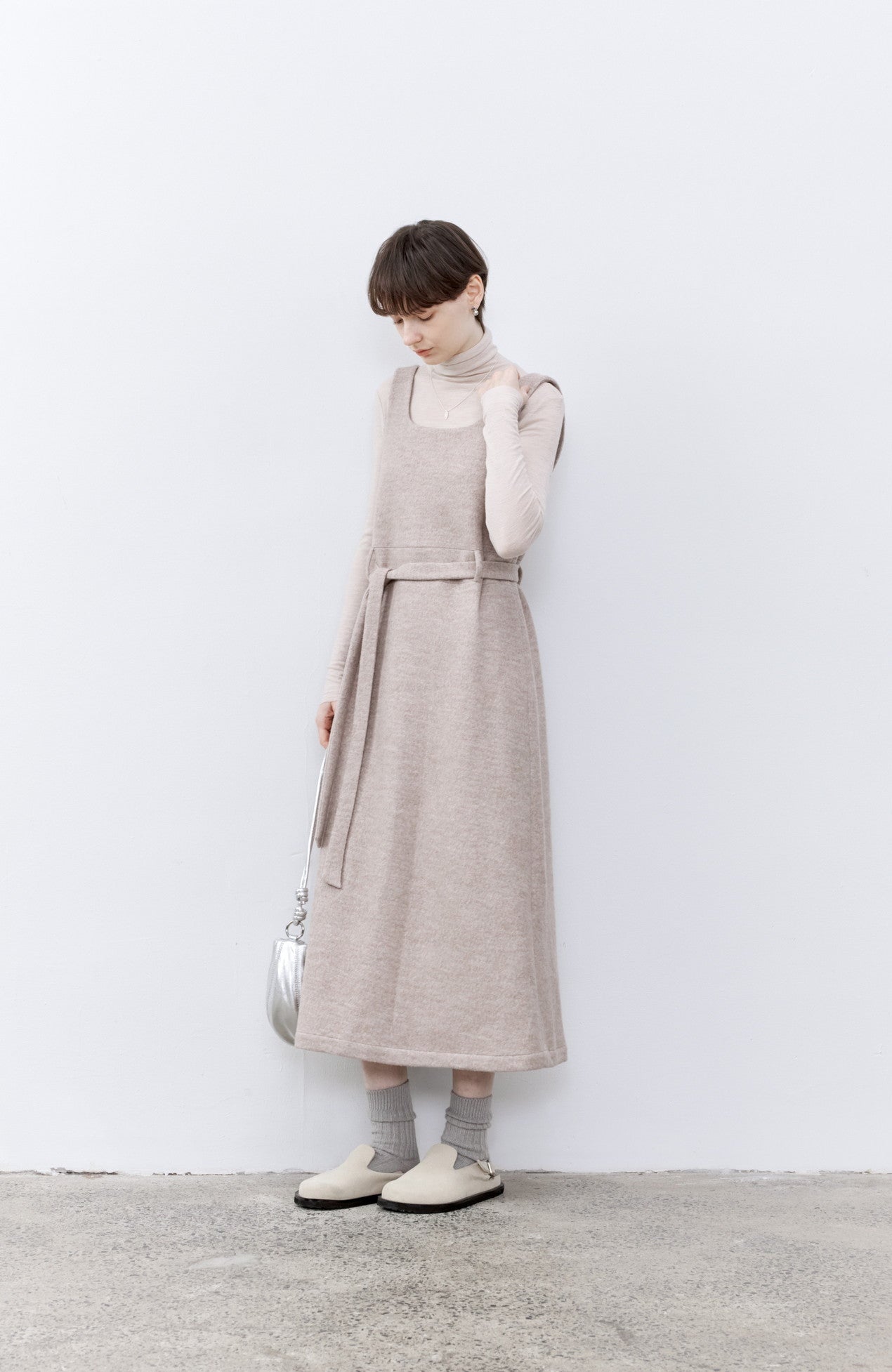 BELT MARK WOOL DRESS