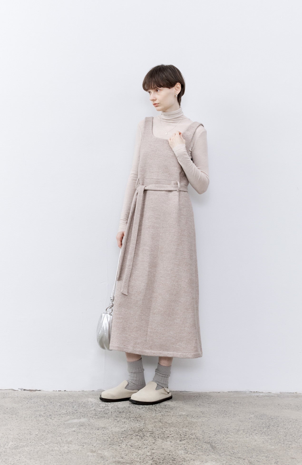 BELT MARK WOOL DRESS