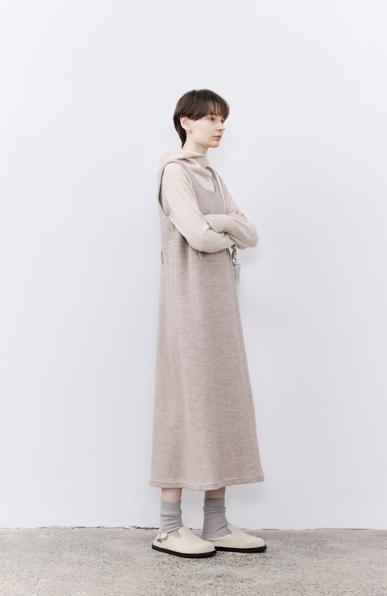 BELT MARK WOOL DRESS