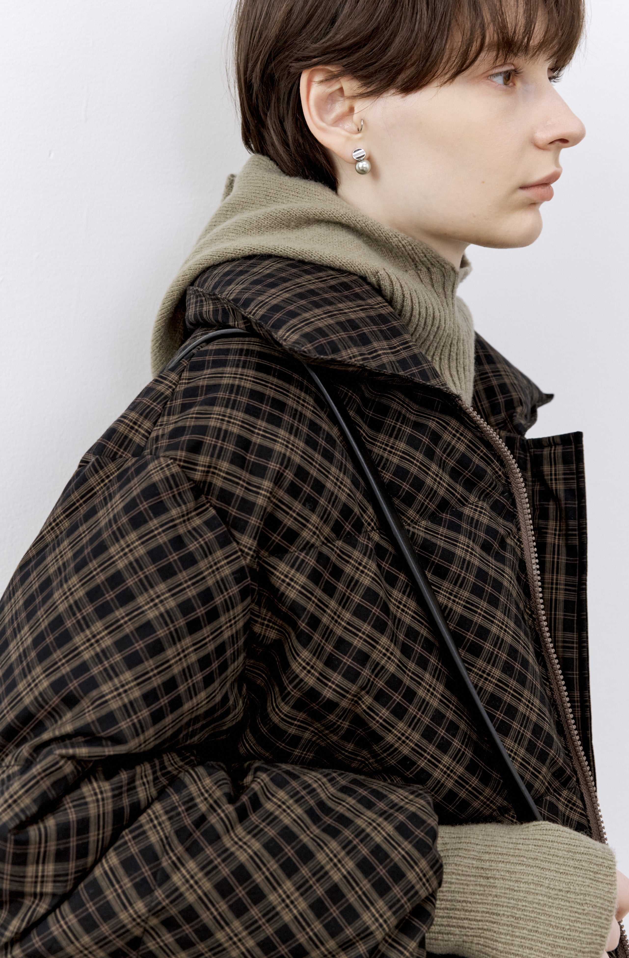 DARK PLAID LAPEL DOWN / ダークチェックラペルダウン