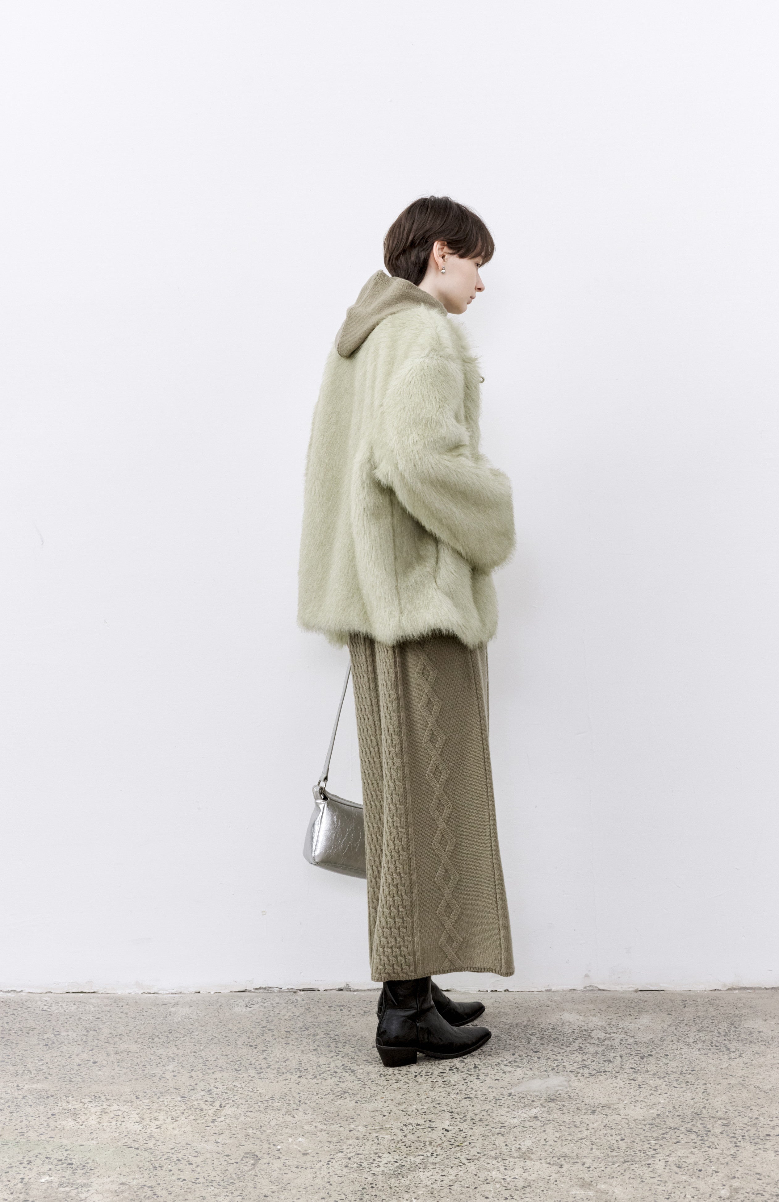 CABLE KNIT WOOL SKIRT / ケーブルニットウールスカート