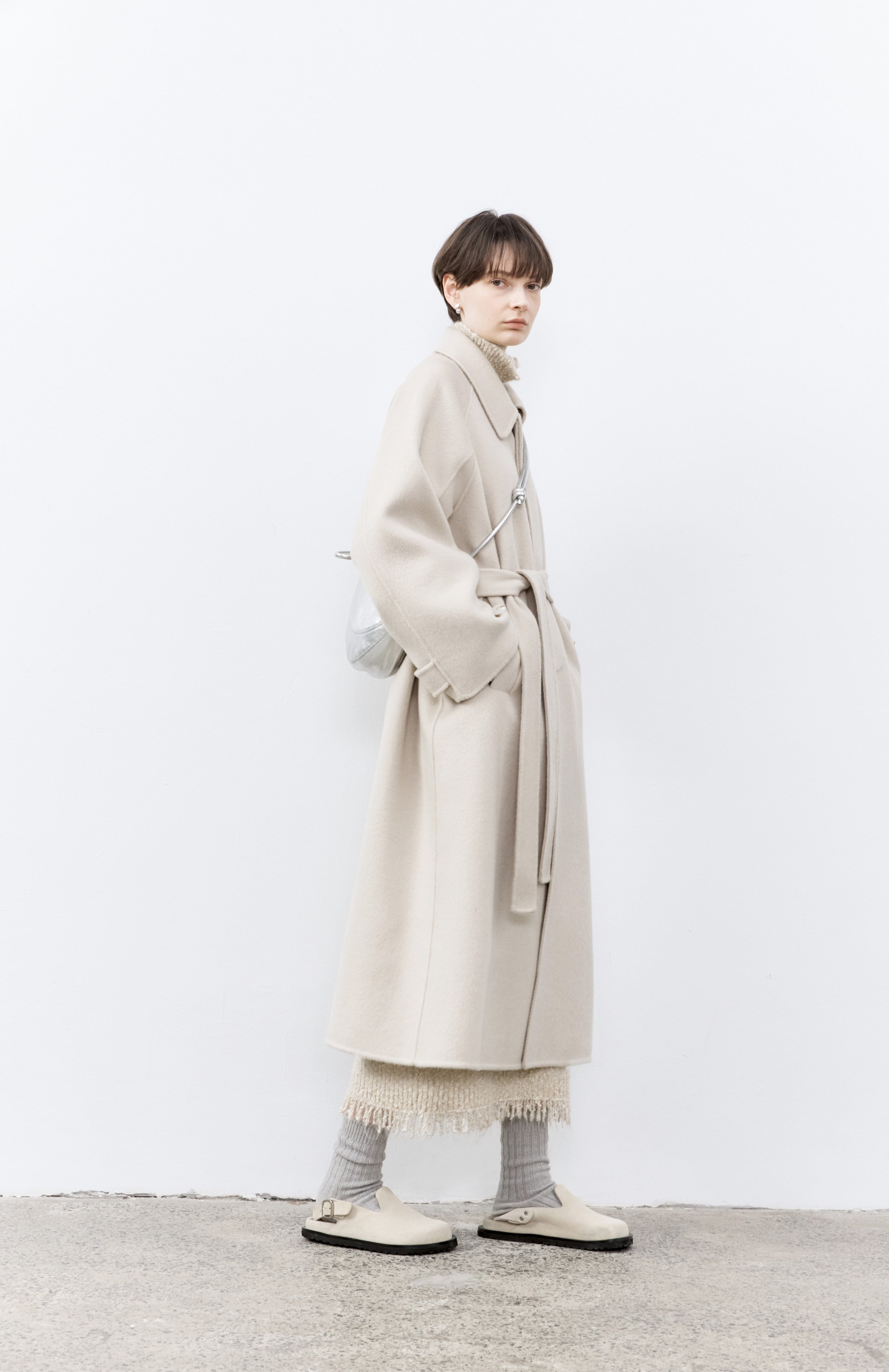 NATURAL DUSTY WOOL COAT