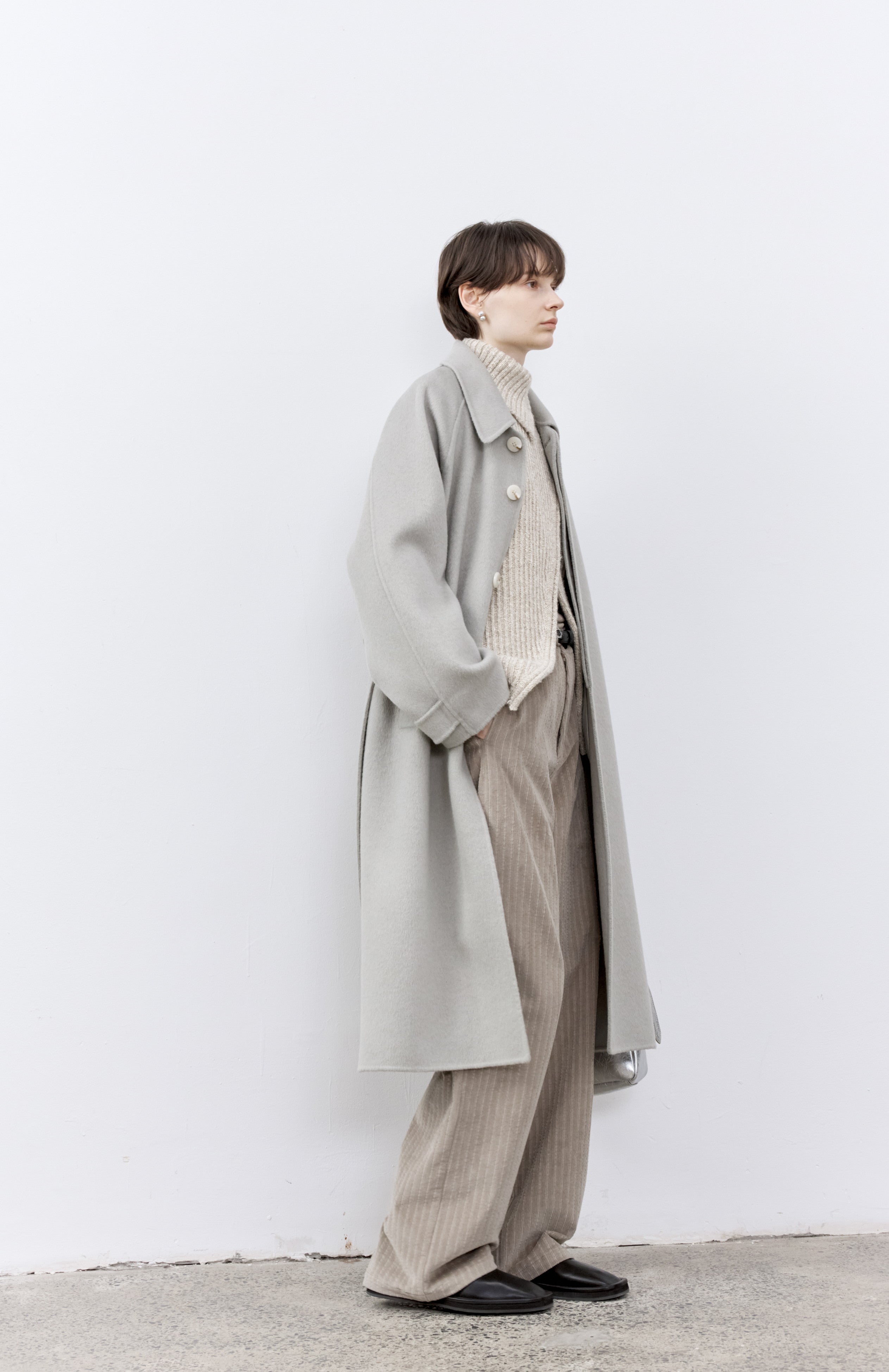 NATURAL DUSTY WOOL COAT