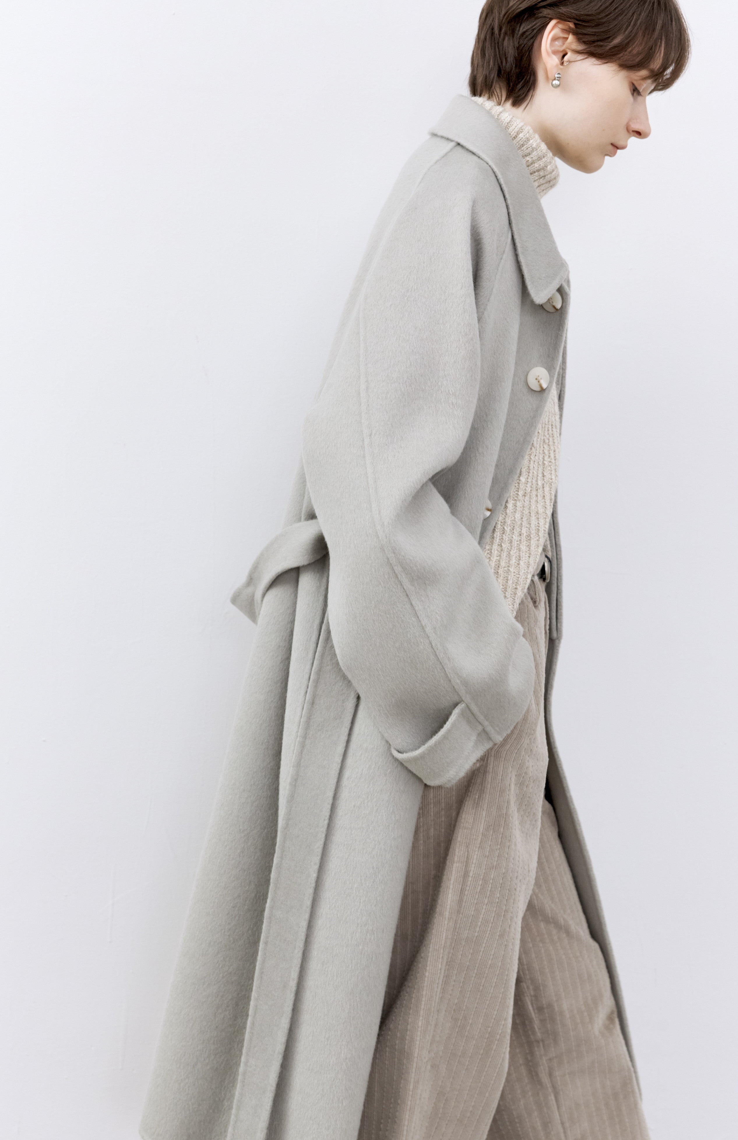 NATURAL DUSTY WOOL COAT