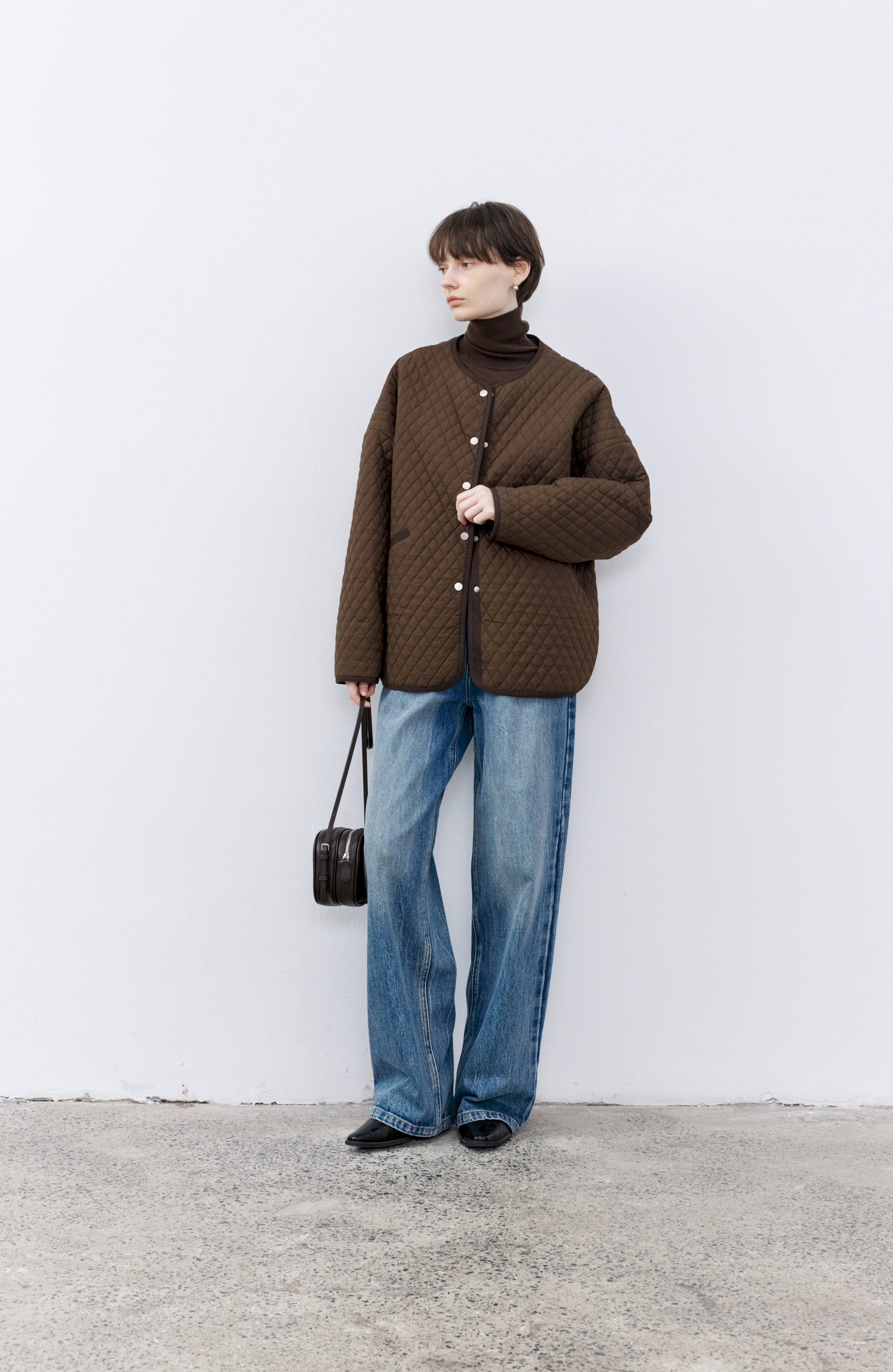 COLLARLESS QUILTED JACKET / ノーカラーキルティングジャケット