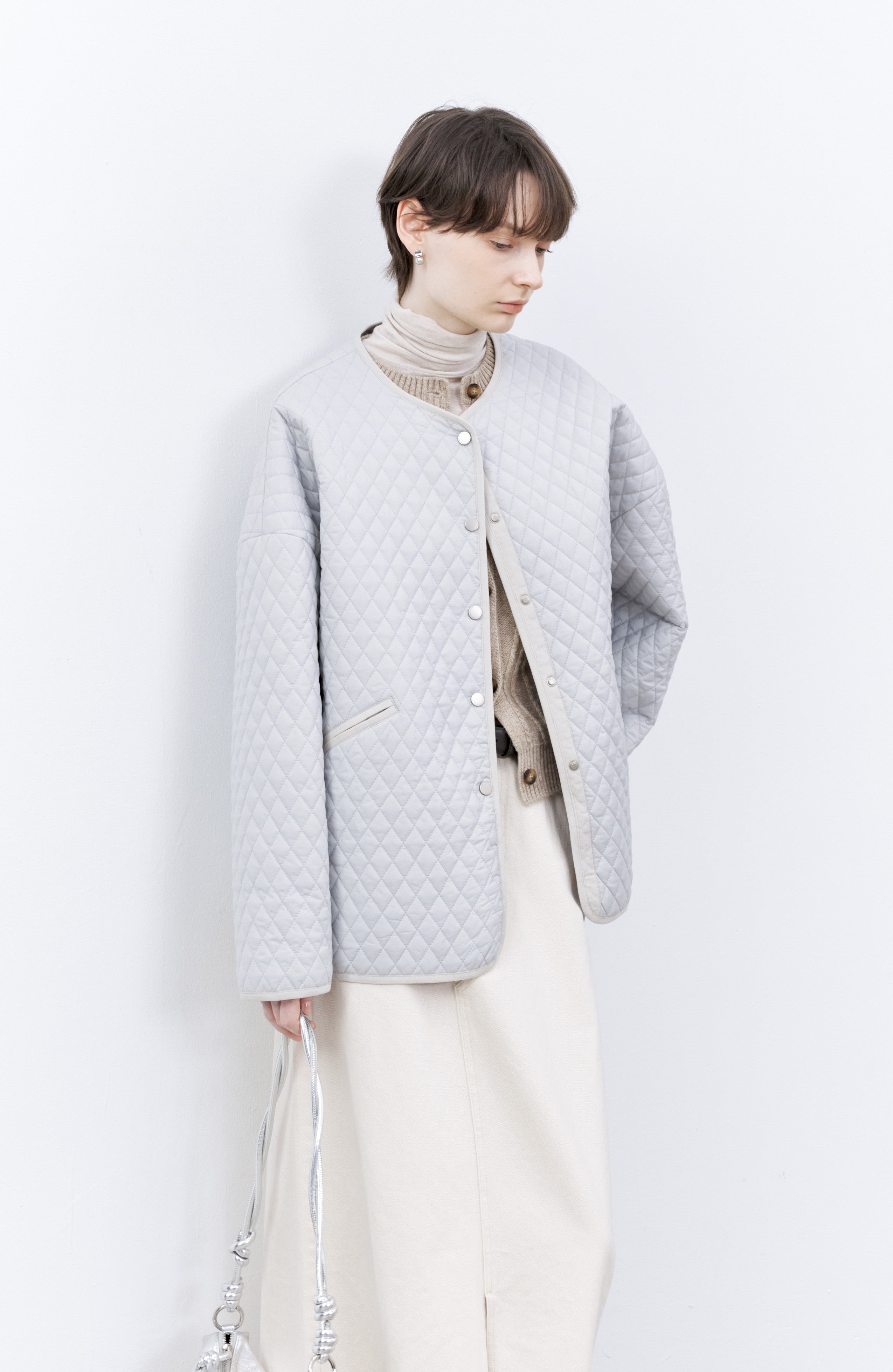 COLLARLESS QUILTED JACKET / ノーカラーキルティングジャケット