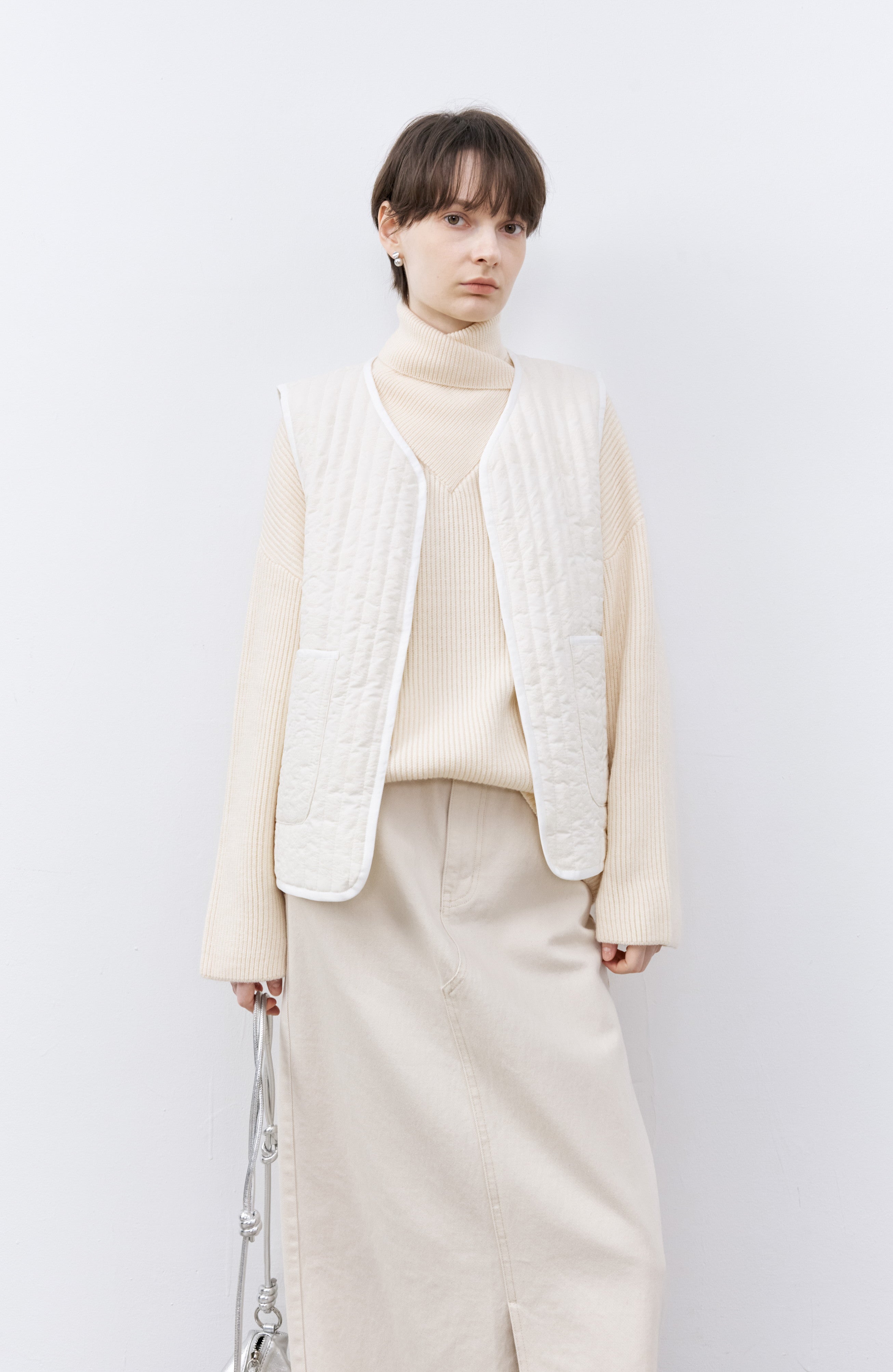 CROSS NECK OVER SWEATER / クロスネックオーバーセーター