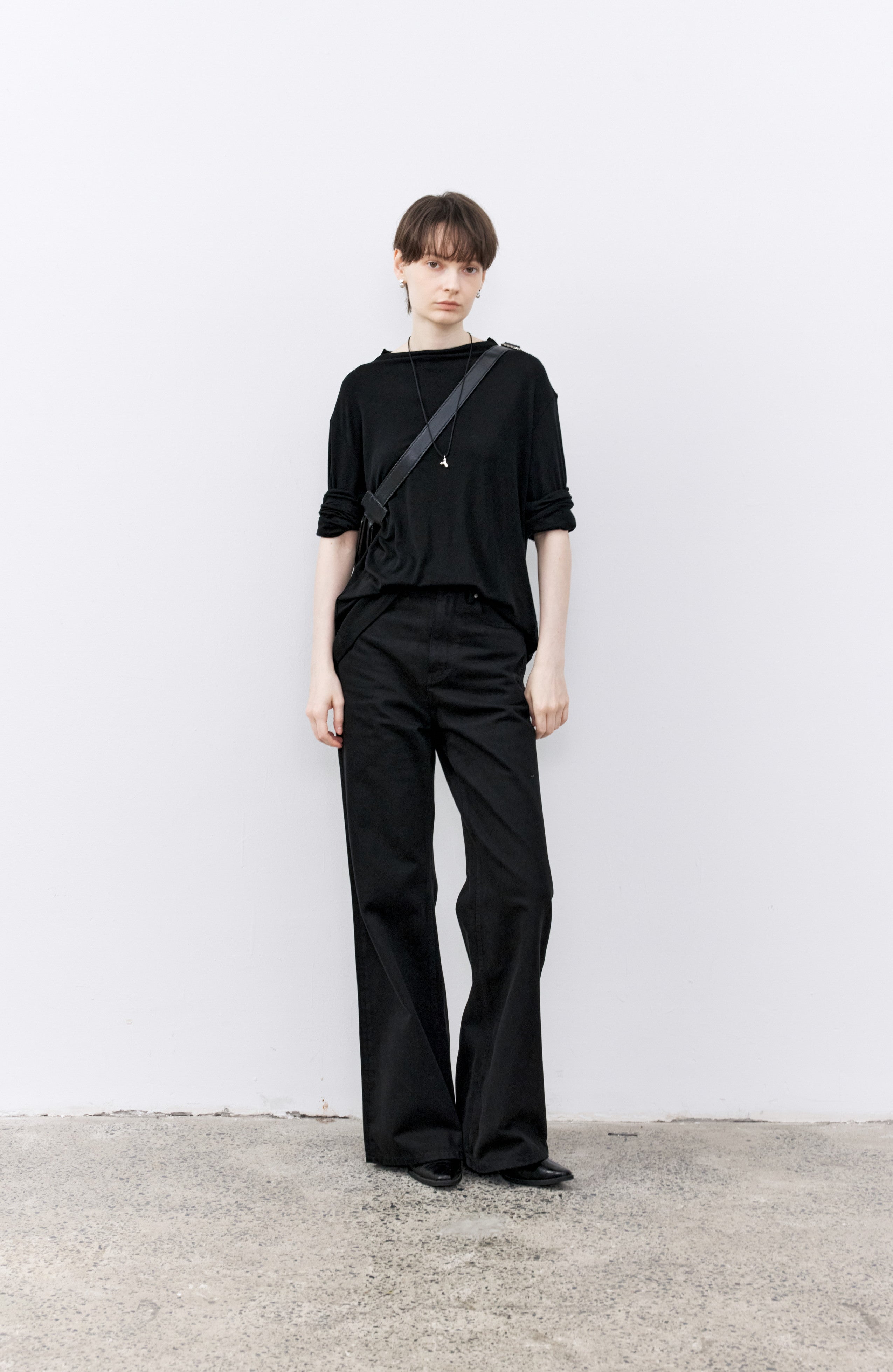 BOAT NECK DRAPE TOP / ボートネックドレープトップ