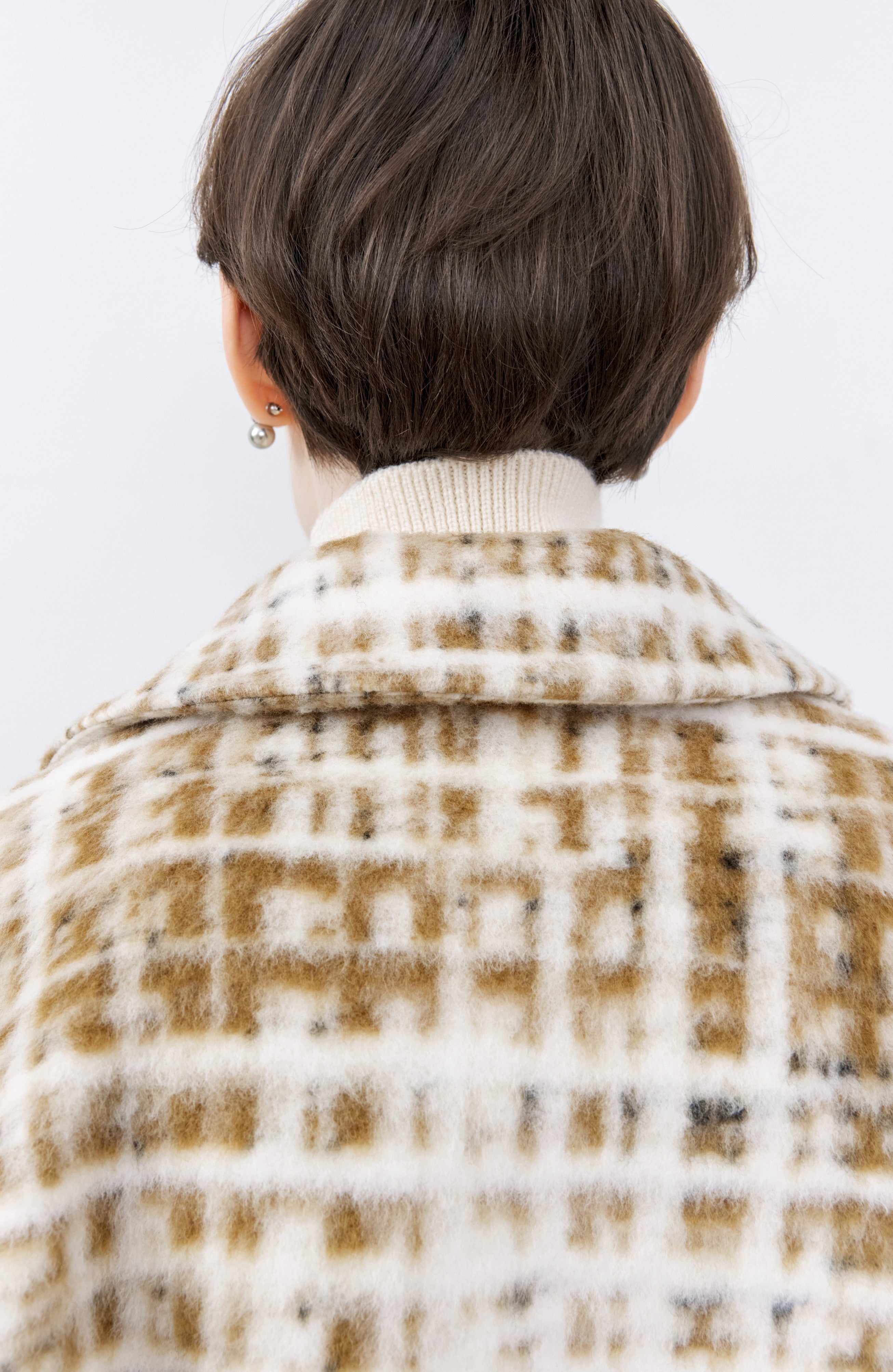 HAZY PLAID DESIGN SOFT JACKET