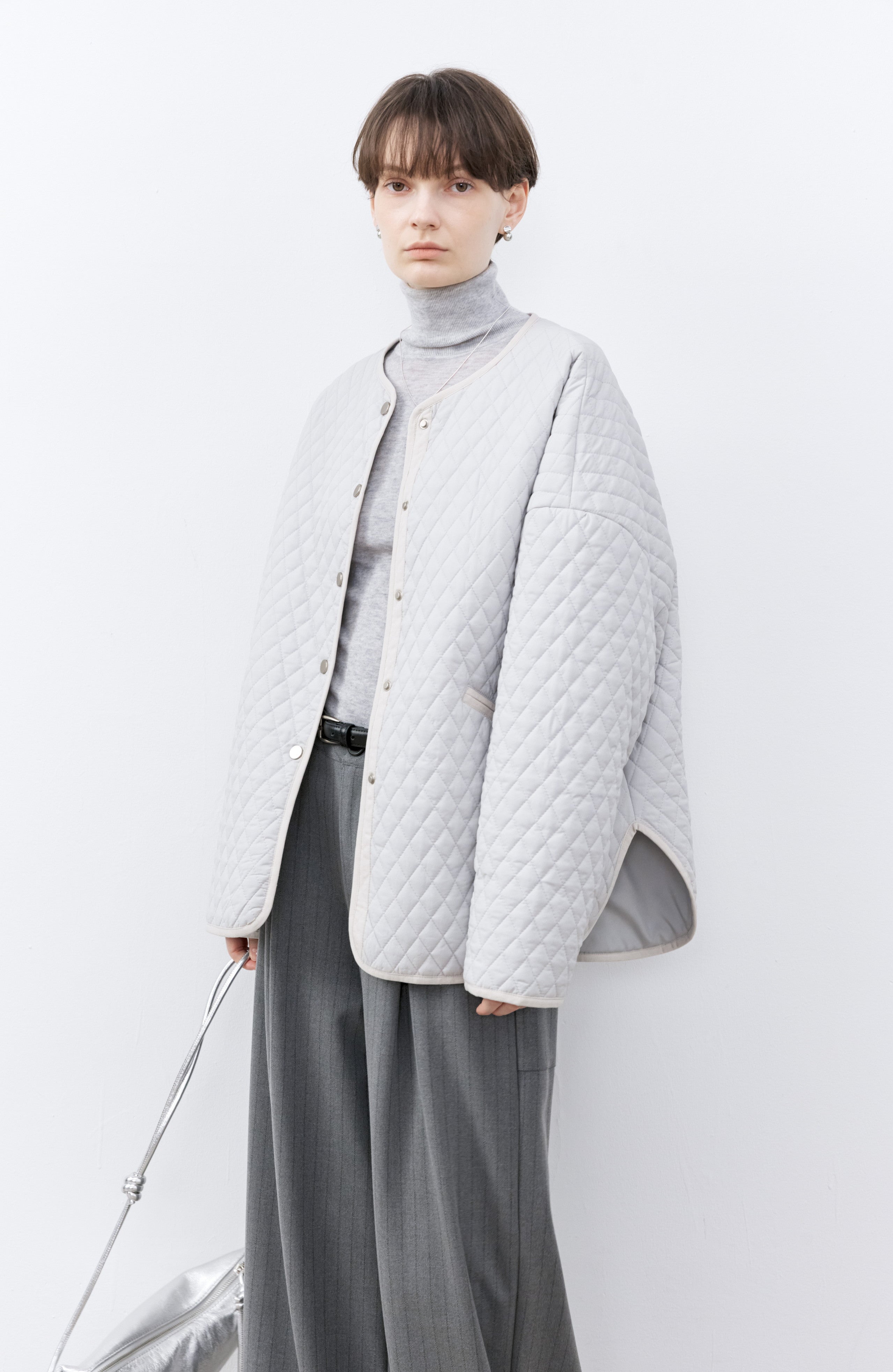 COLLARLESS QUILTED JACKET / ノーカラーキルティングジャケット