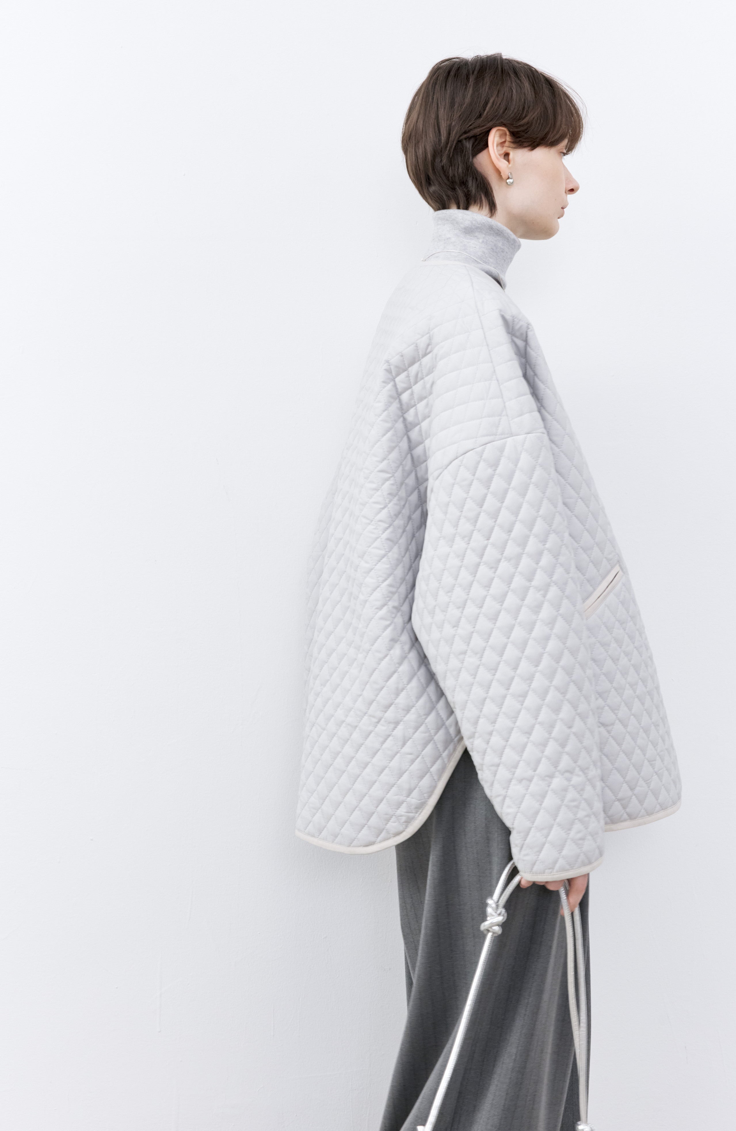 COLLARLESS QUILTED JACKET / ノーカラーキルティングジャケット