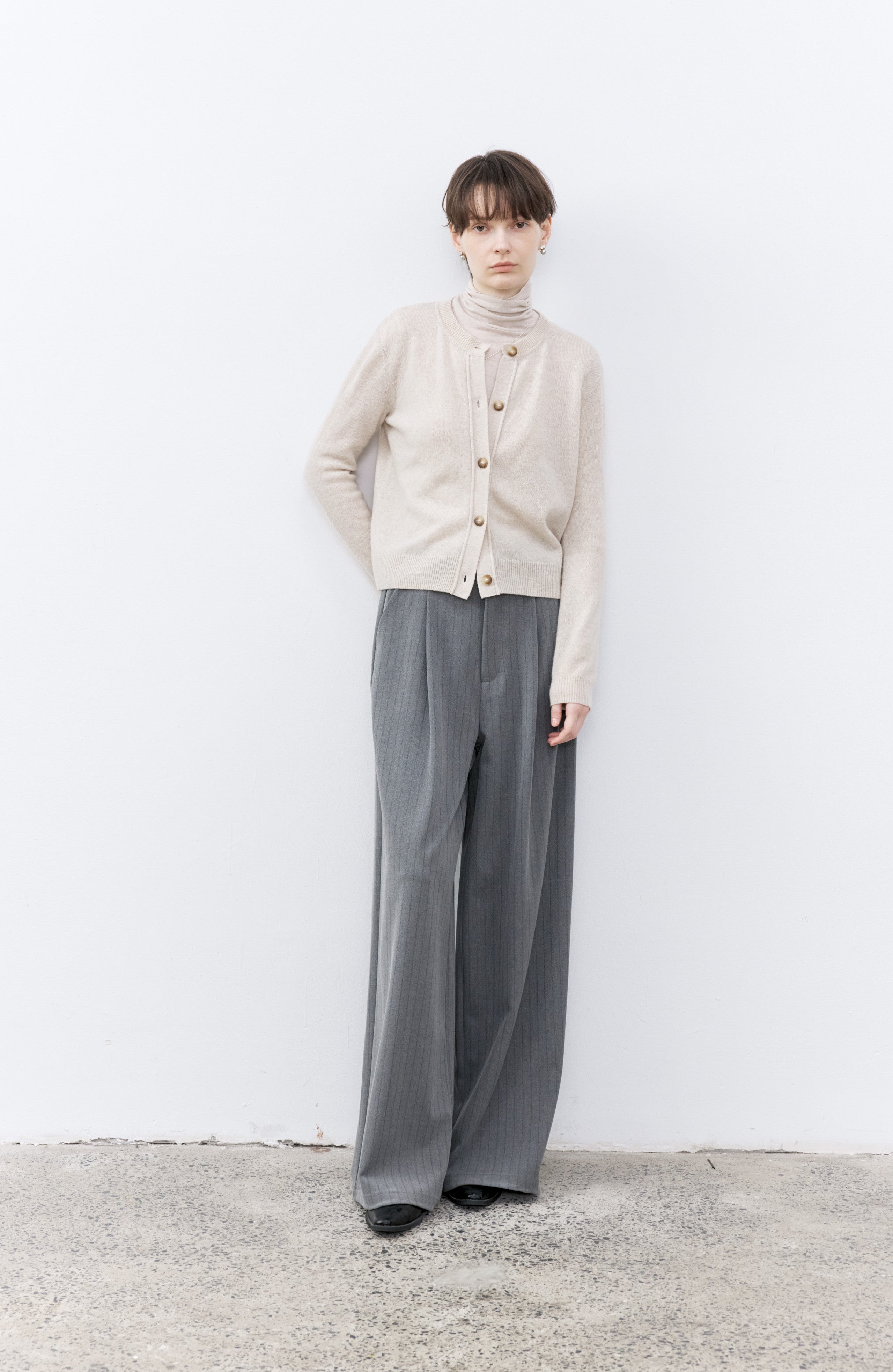 WIDE DRAPE STRIPED PANTS / ワイドドレープストライプパンツ