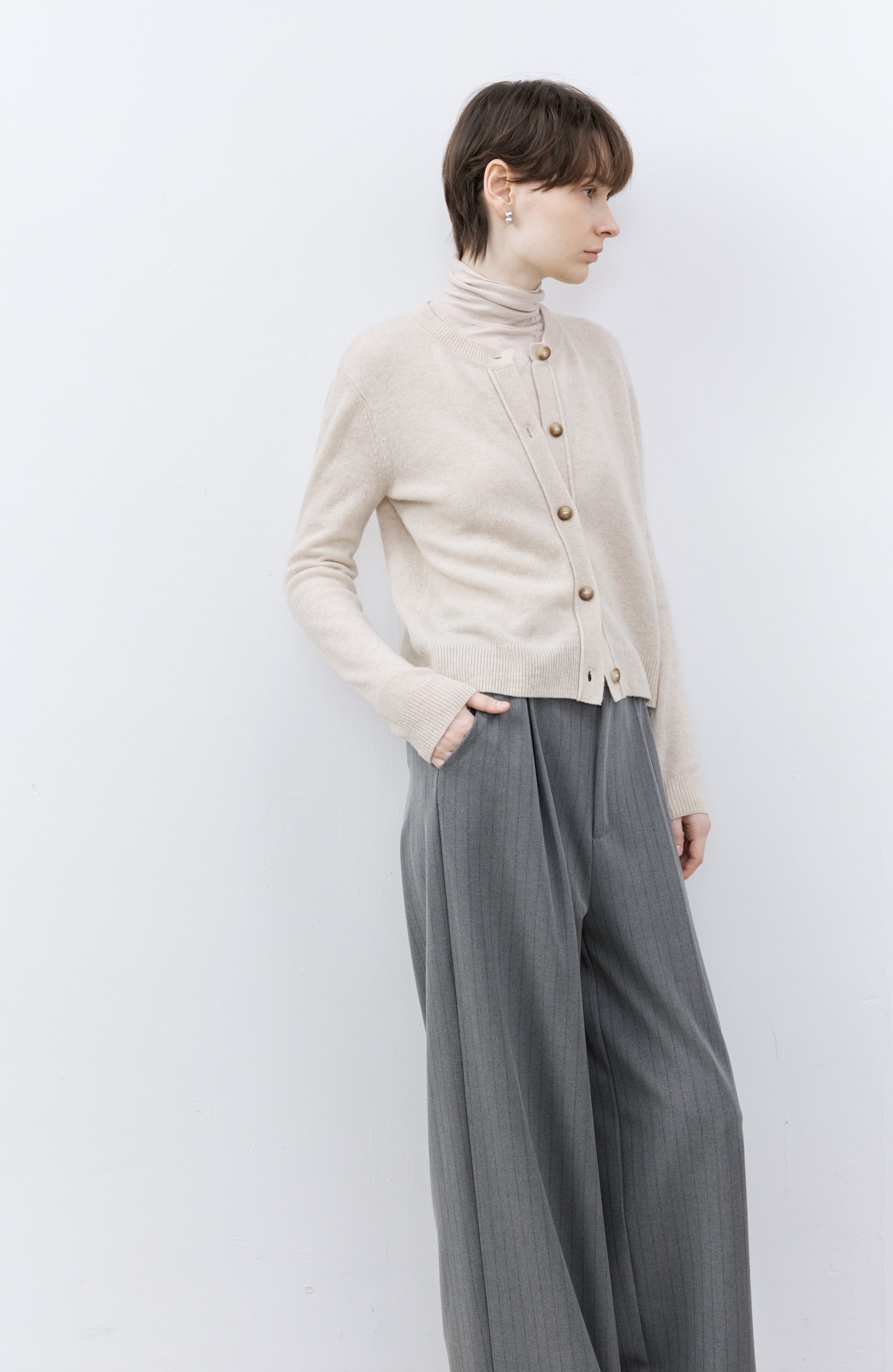 WIDE DRAPE STRIPED PANTS / ワイドドレープストライプパンツ