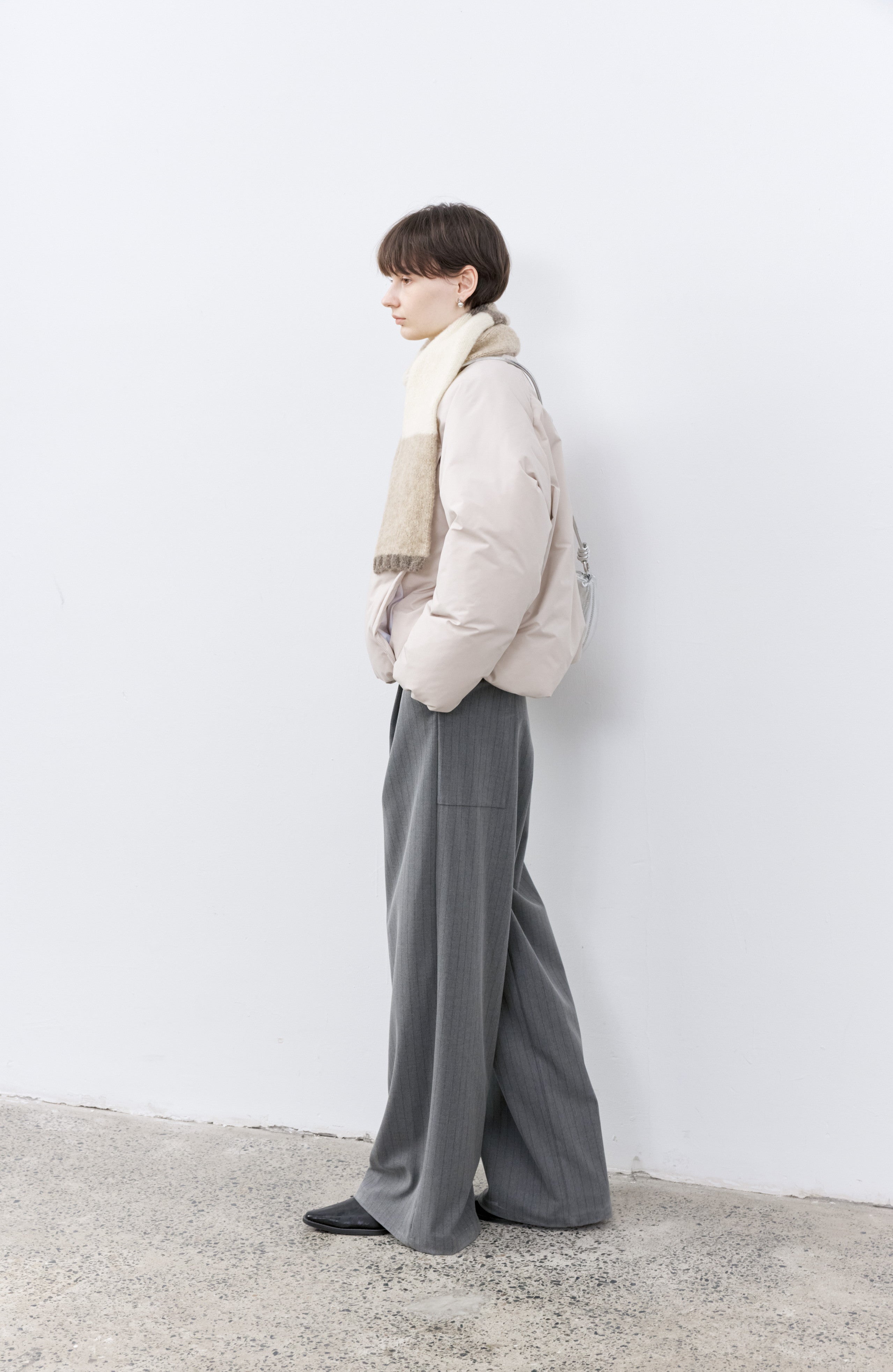 WIDE DRAPE STRIPED PANTS / ワイドドレープストライプパンツ