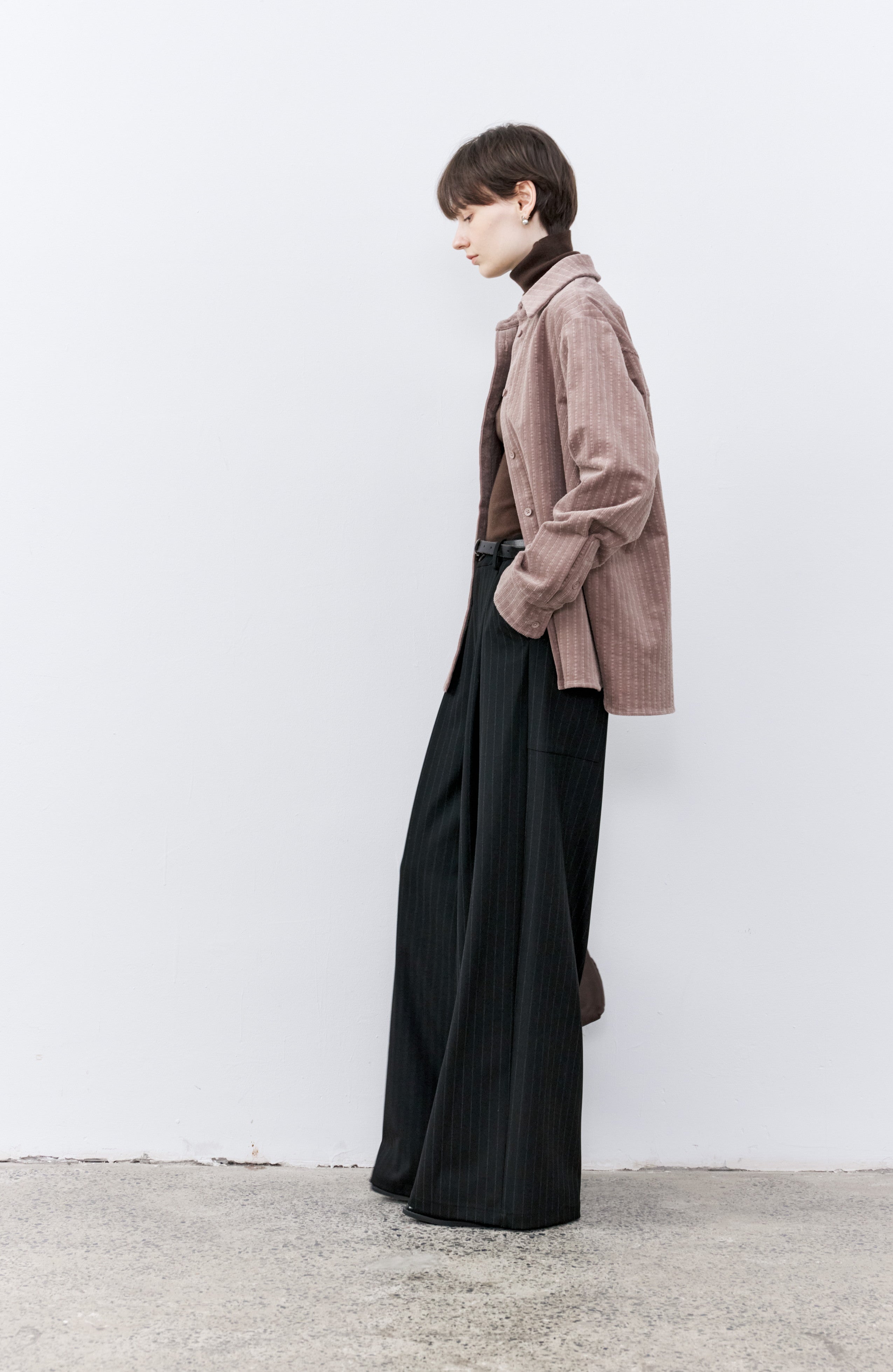 WIDE DRAPE STRIPED PANTS / ワイドドレープストライプパンツ