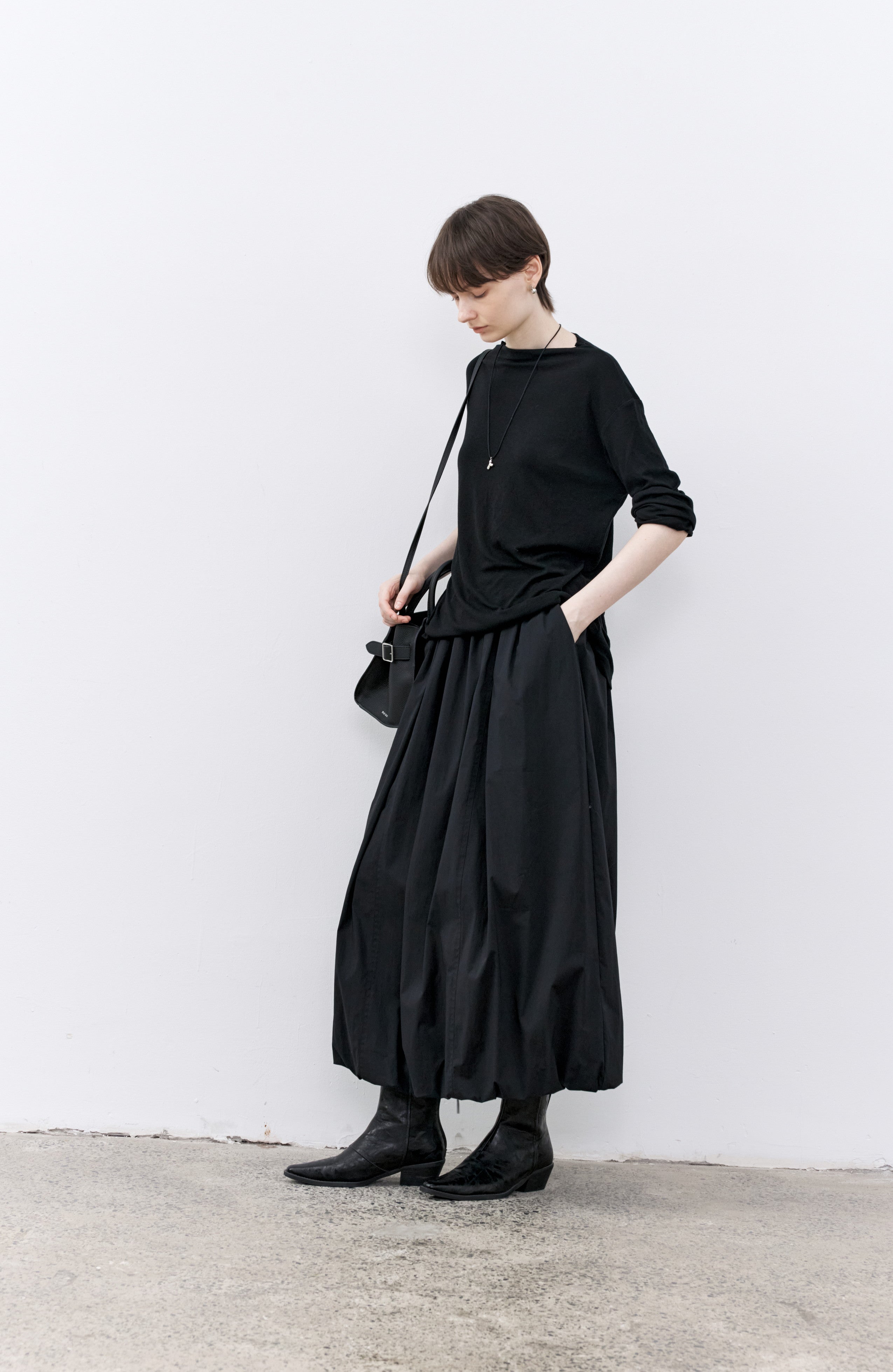 BOAT NECK DRAPE TOP / ボートネックドレープトップ