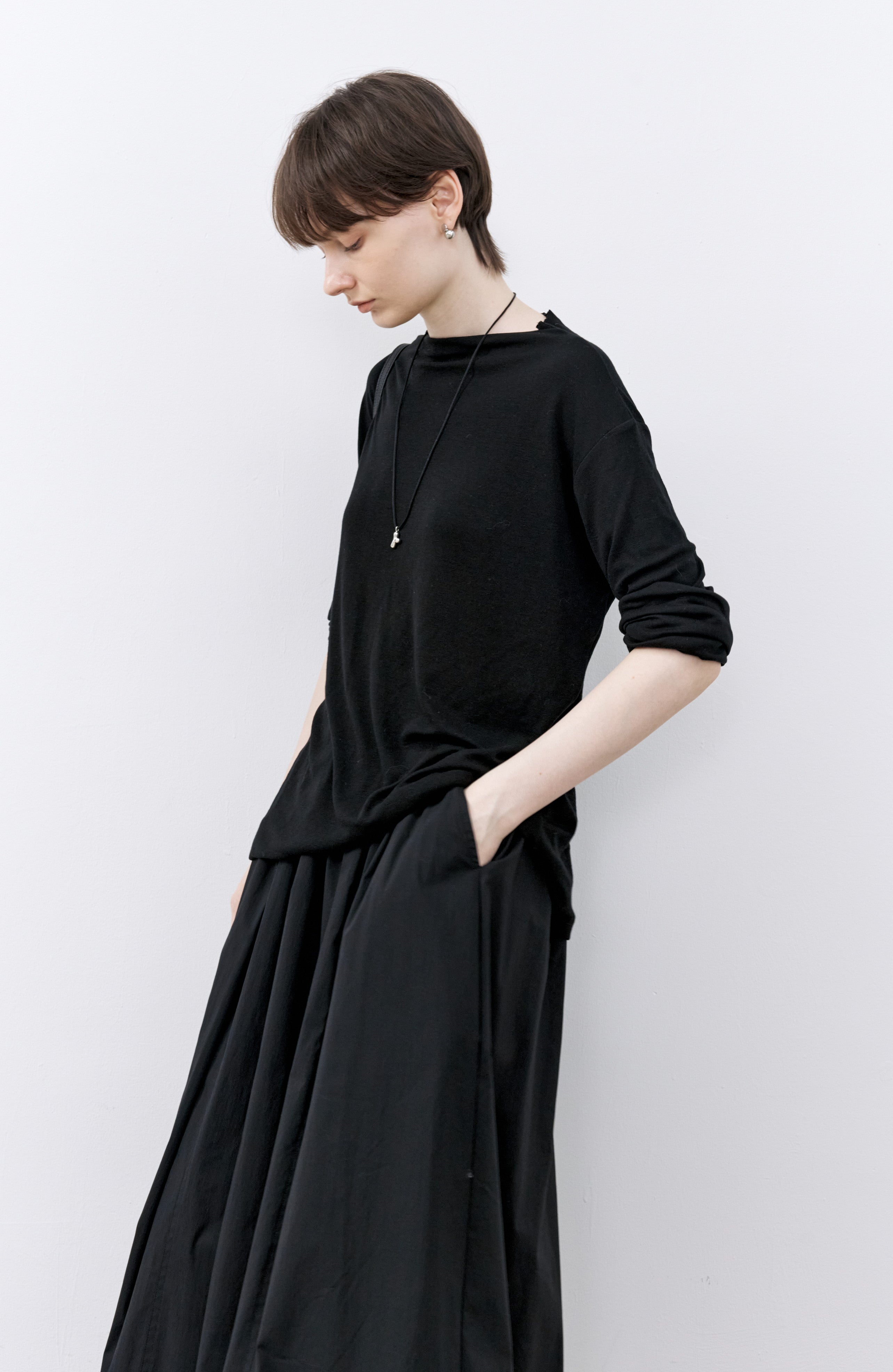 BOAT NECK DRAPE TOP / ボートネックドレープトップ