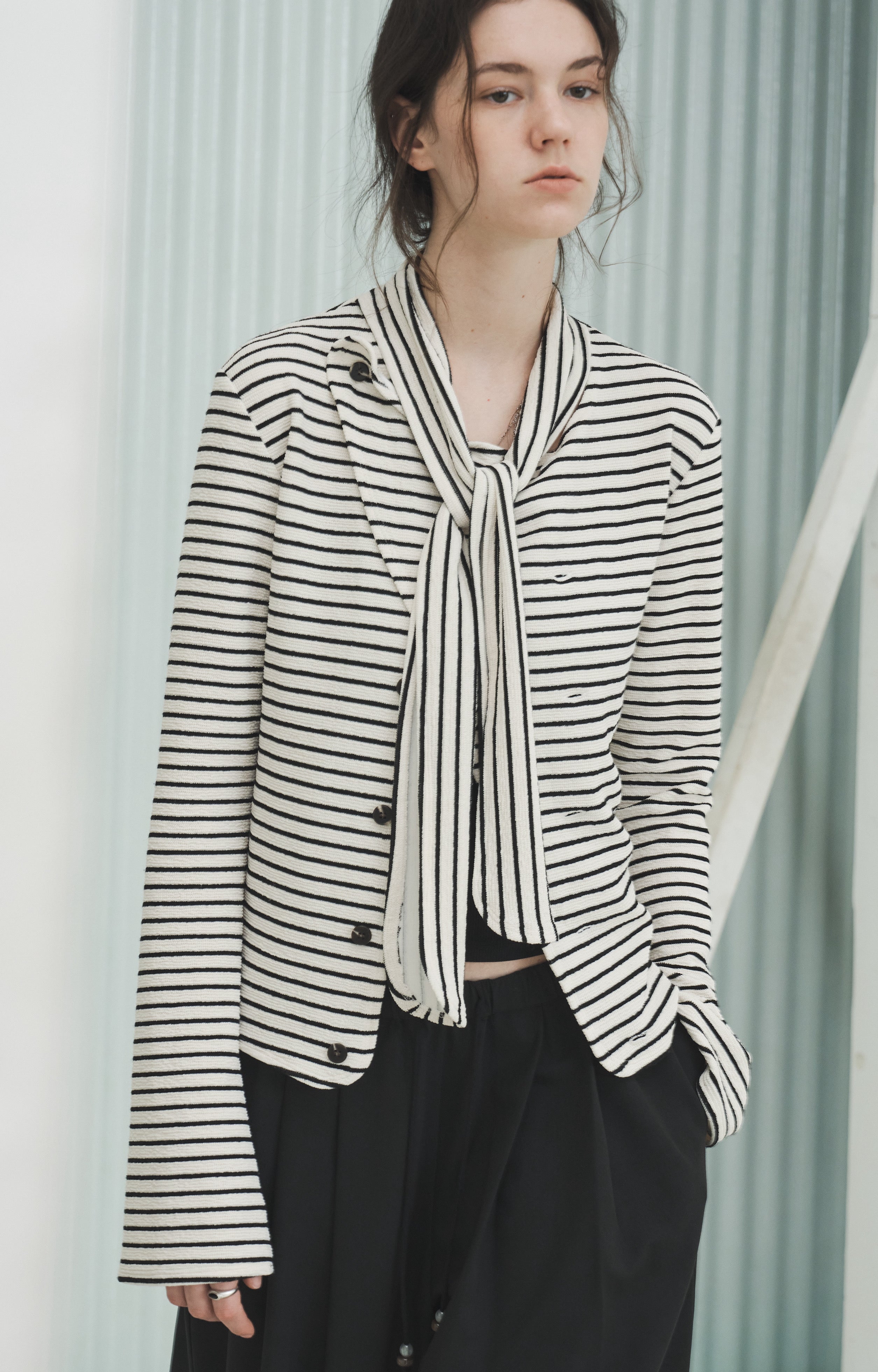 FLARE CROSS STRIPED SHIRT