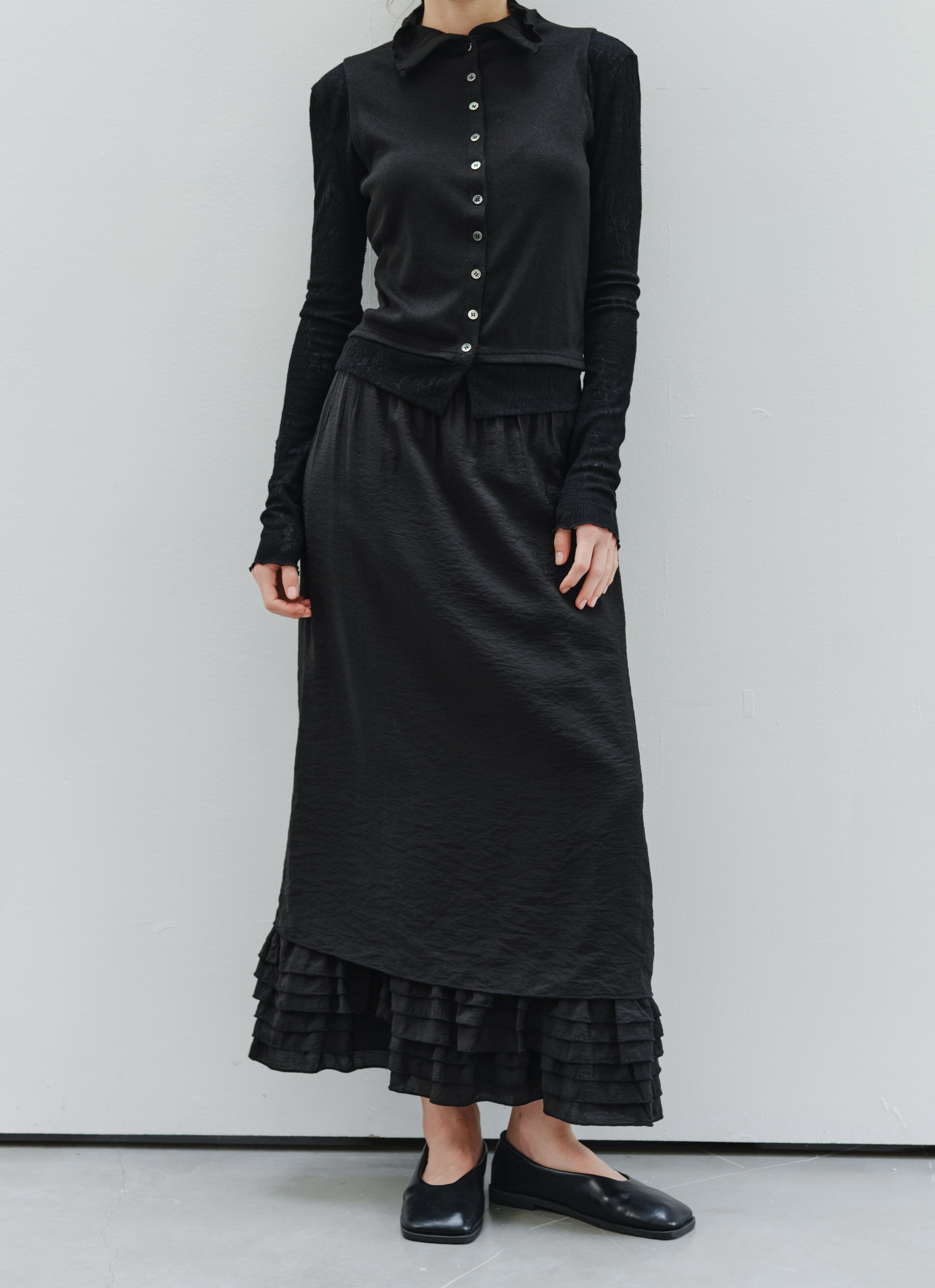 LACE HEM STRAIGHT SKIRT