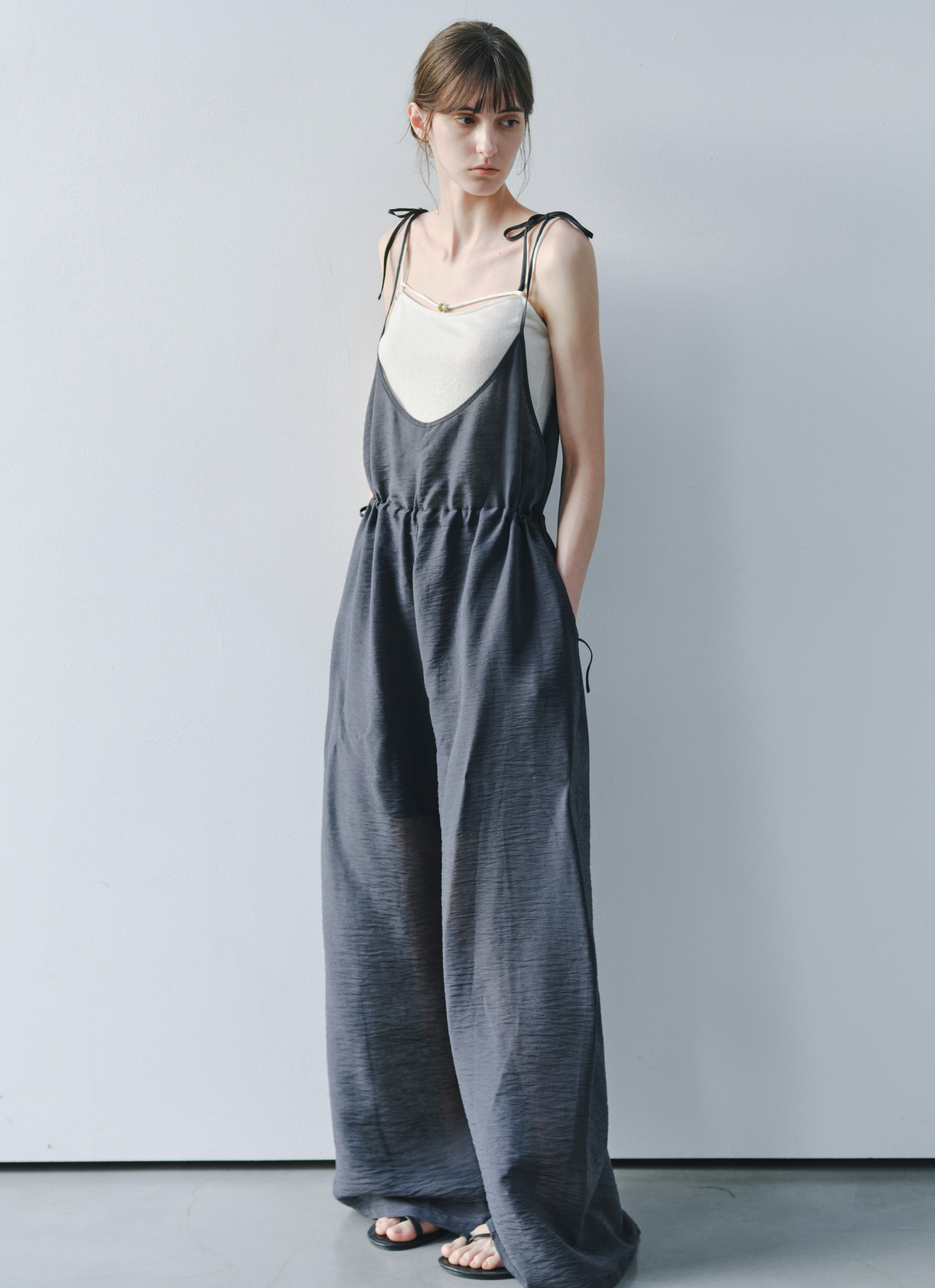 2WAY HALF SHEER JUMPSUIT