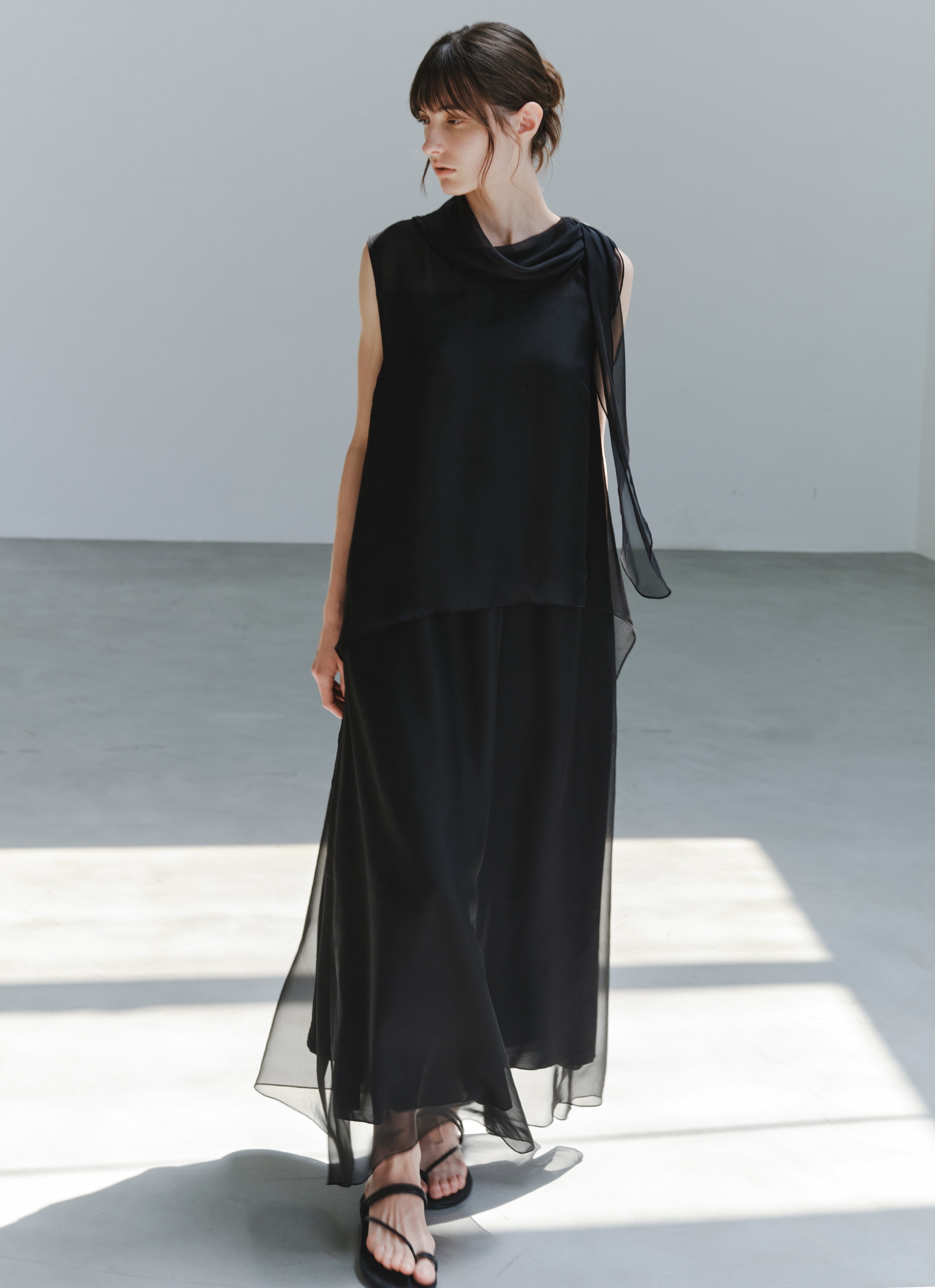 SHEER VEIL LAYERED DRESS
