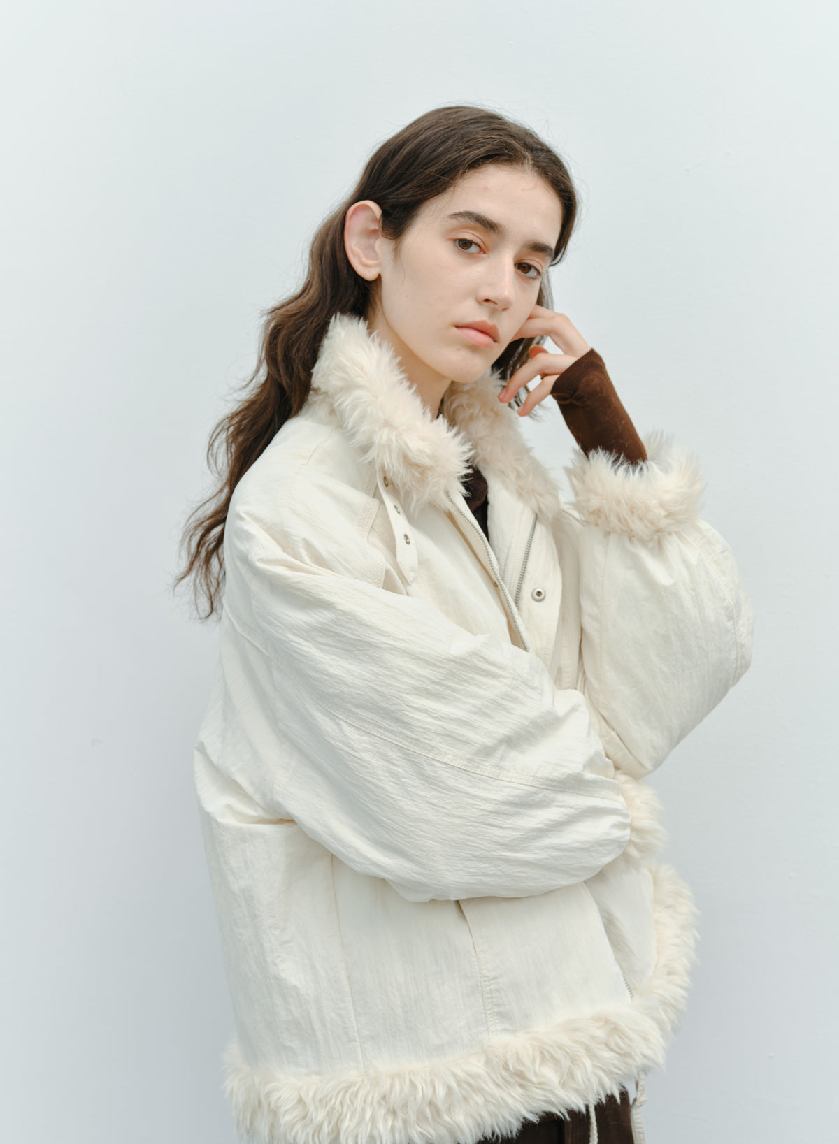 FUR EDGE BELT DOWN JACKET
