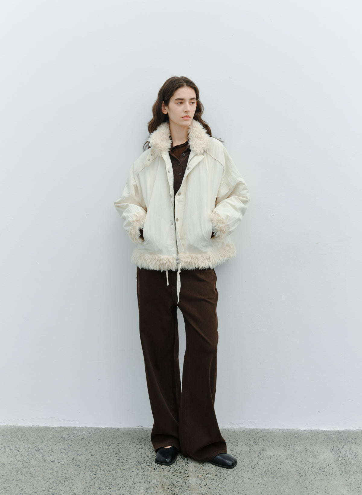FUR EDGE BELT DOWN JACKET