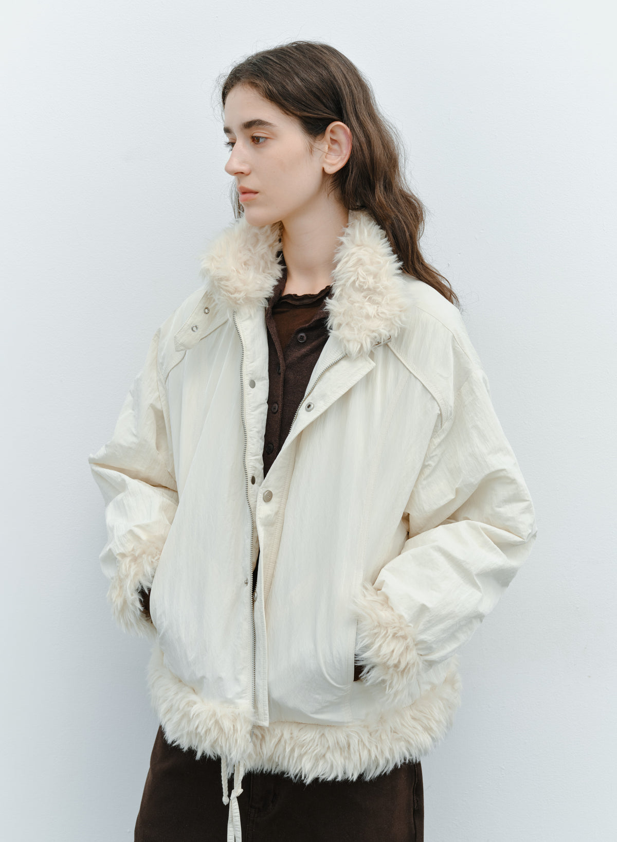 FUR EDGE BELT DOWN JACKET