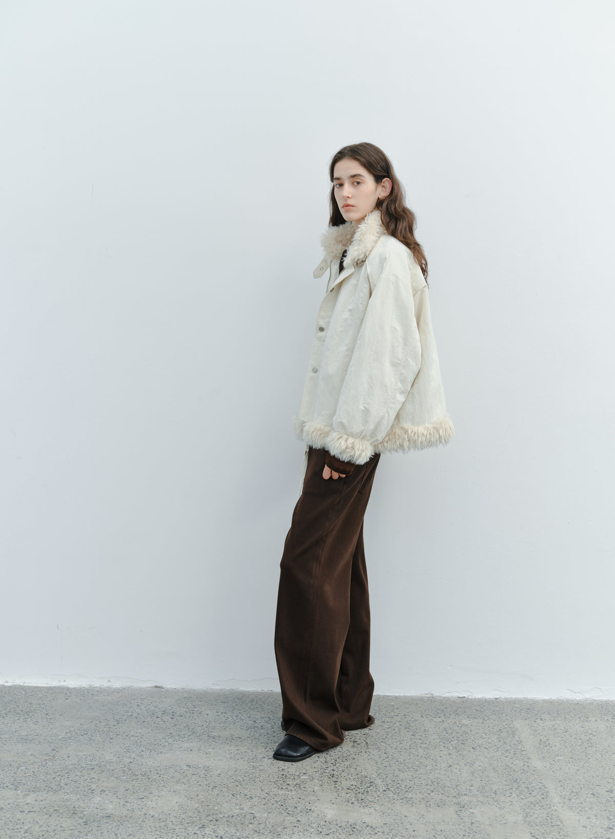 FUR EDGE BELT DOWN JACKET