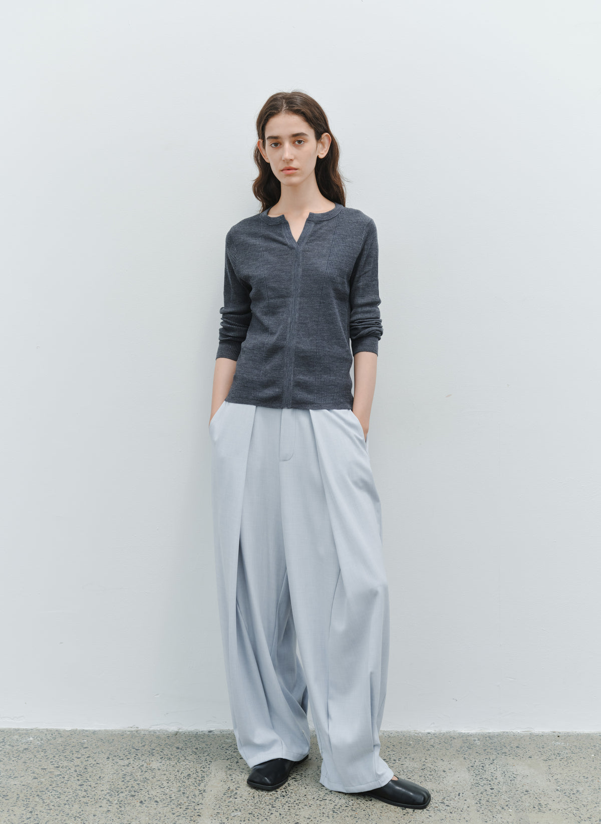 TUCK HEM DRAPE SLACKS