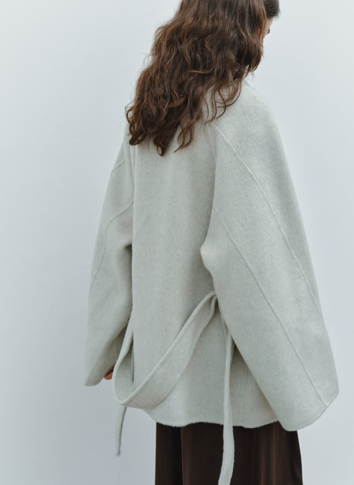 FEATHER WOOL100% MIDI COAT