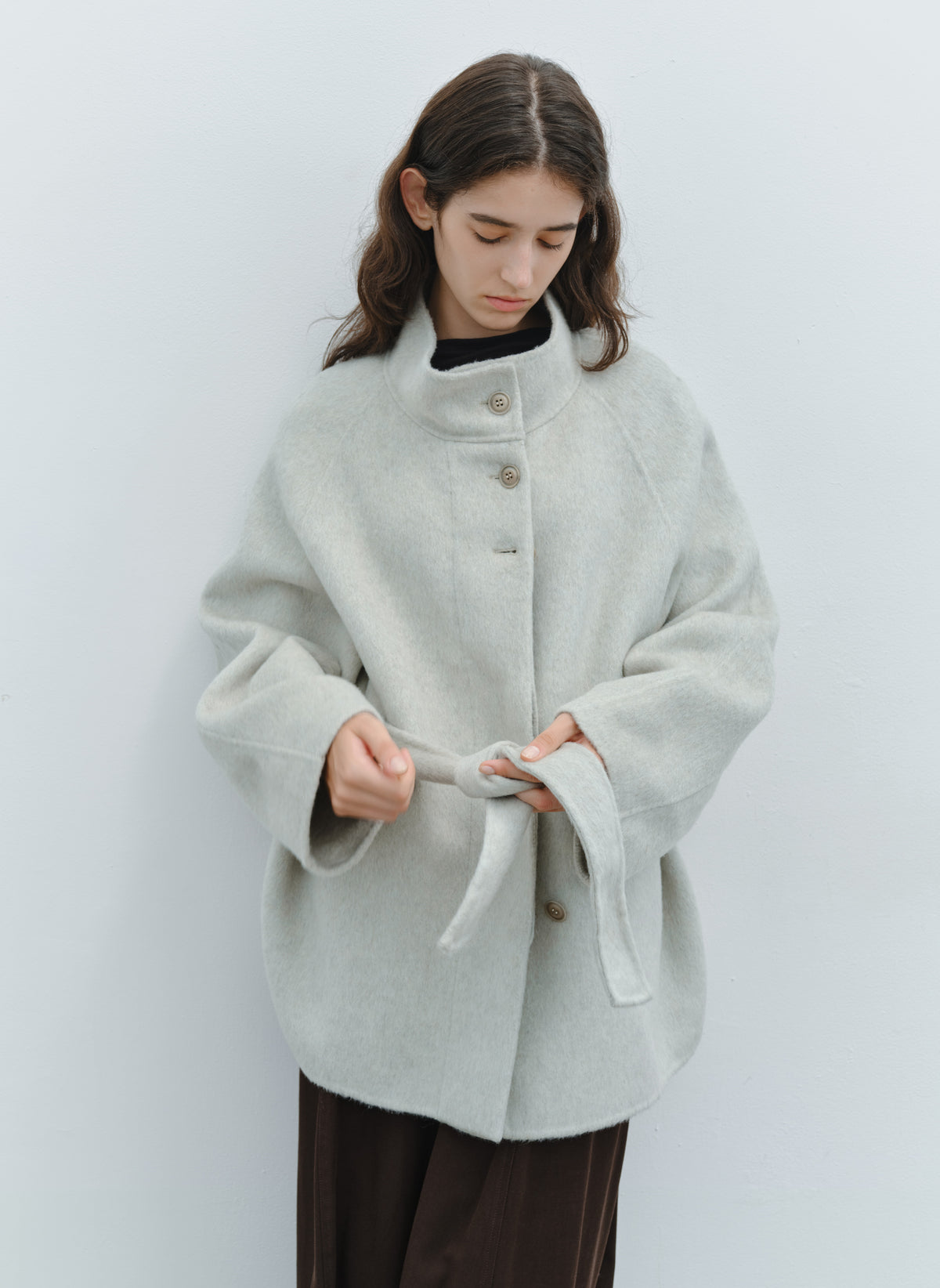 FEATHER WOOL100% MIDI COAT