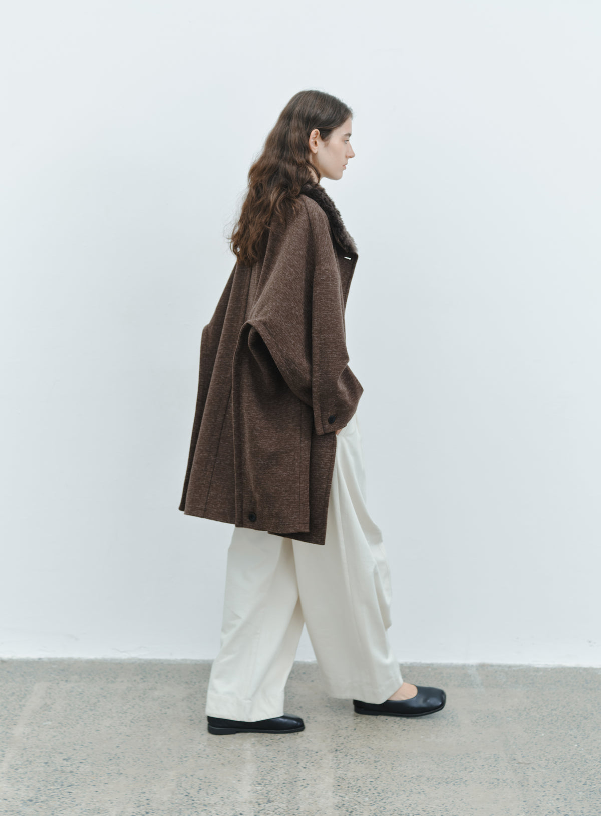 BATWING SLEEVE FUR COAT