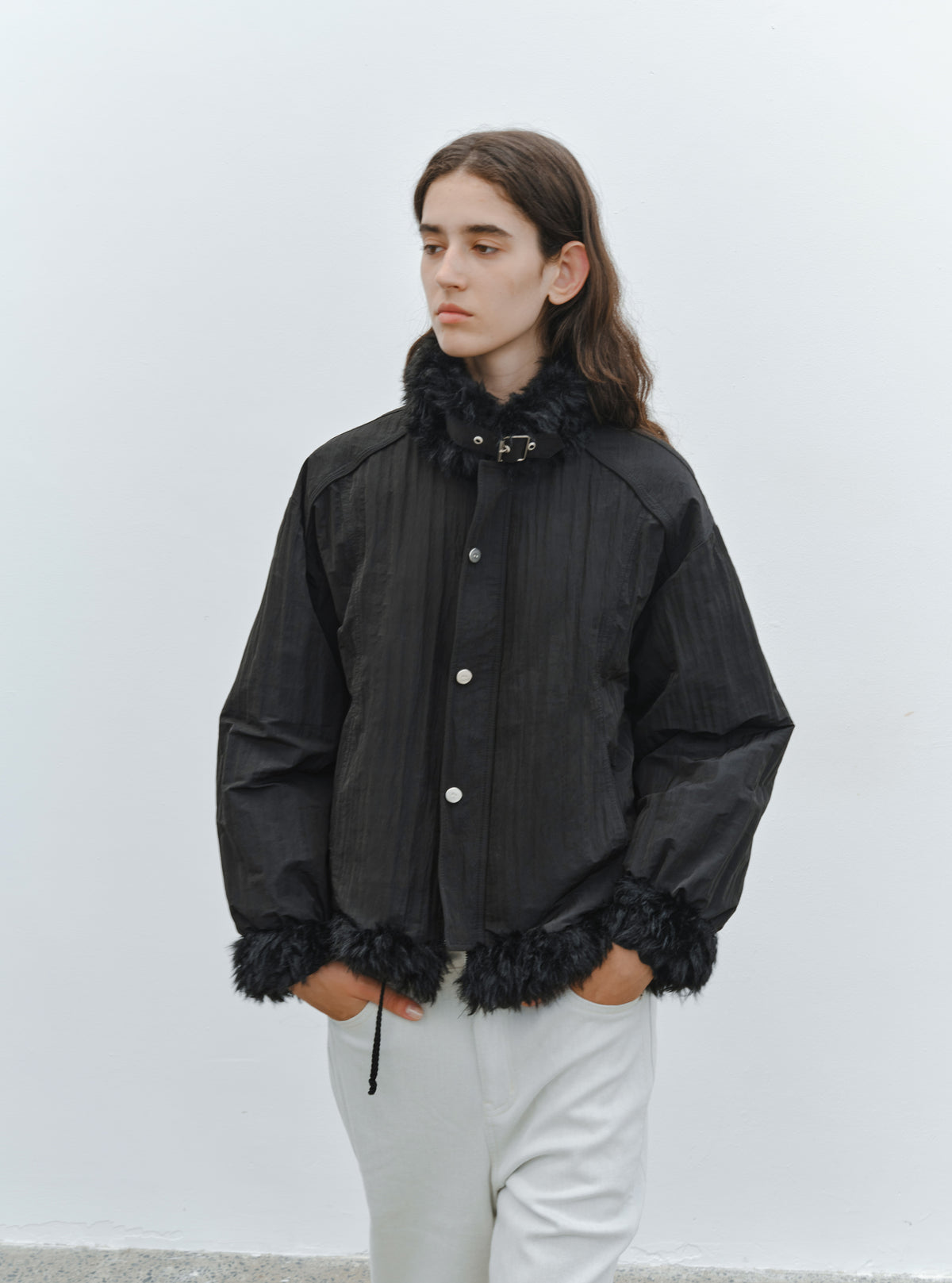 FUR EDGE BELT DOWN JACKET
