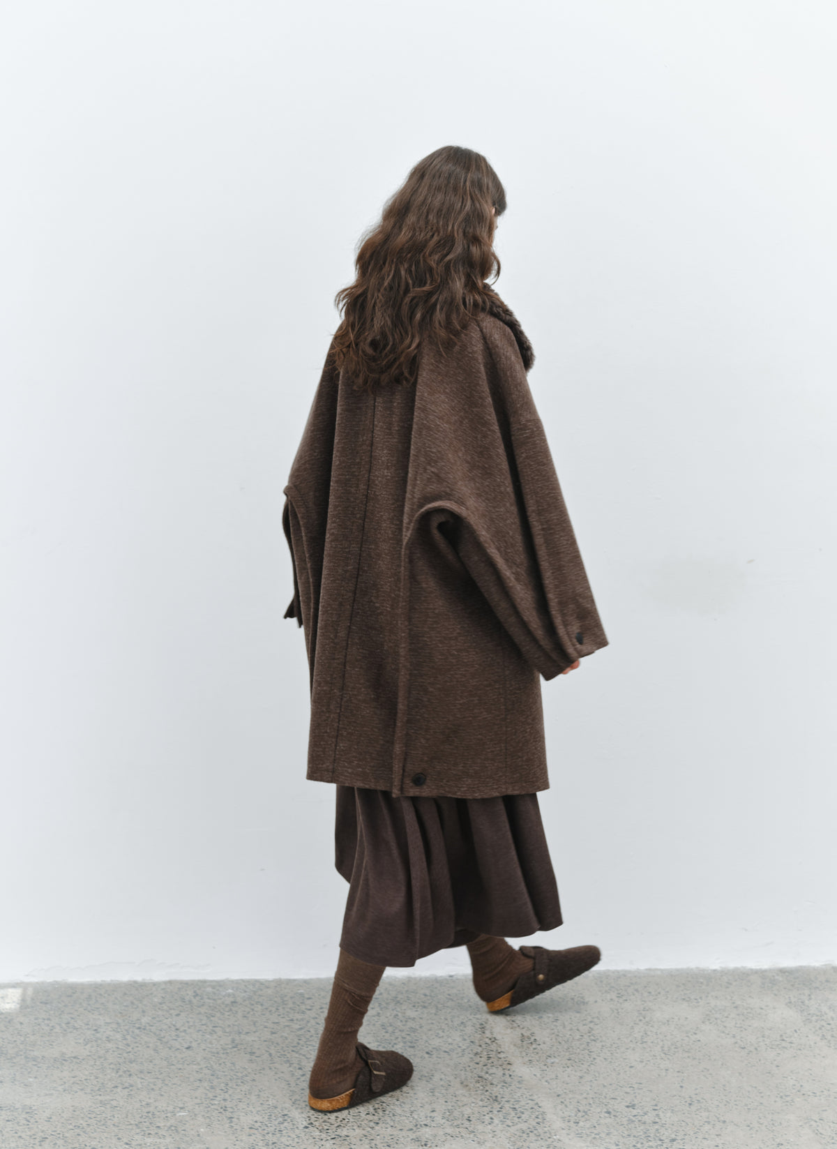 BATWING SLEEVE FUR COAT