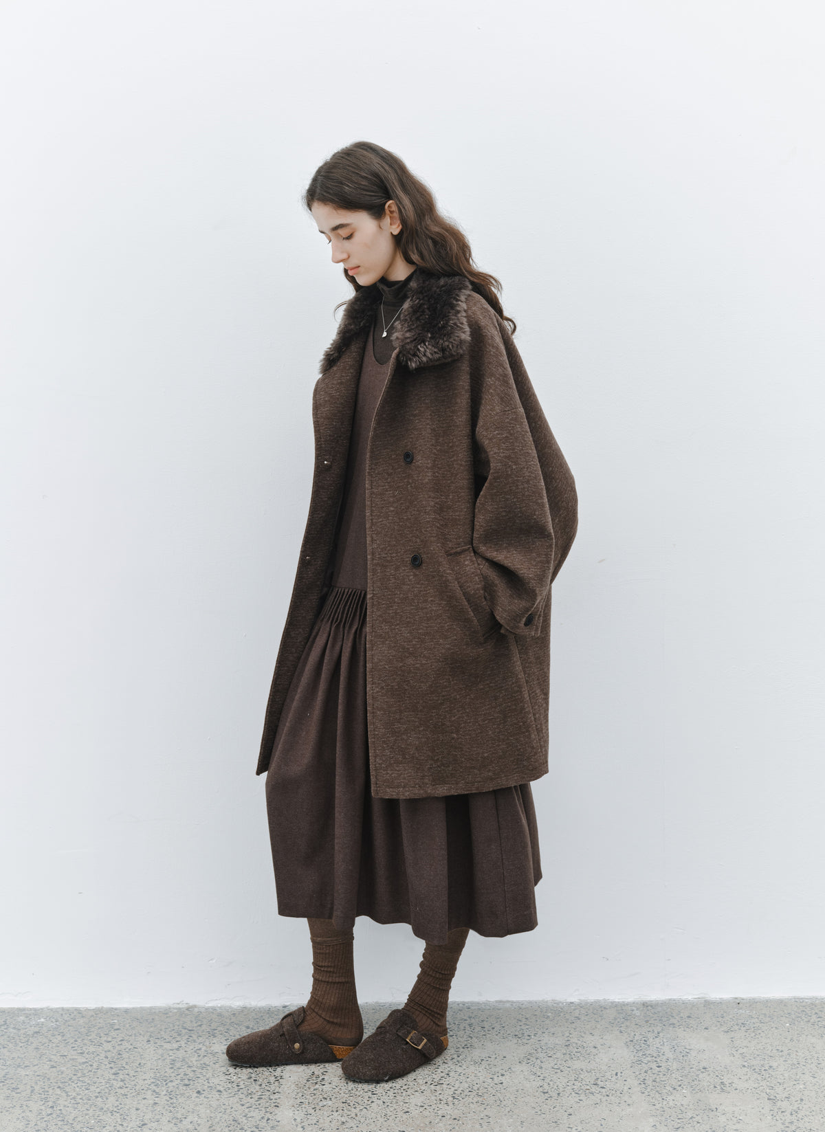 BATWING SLEEVE FUR COAT
