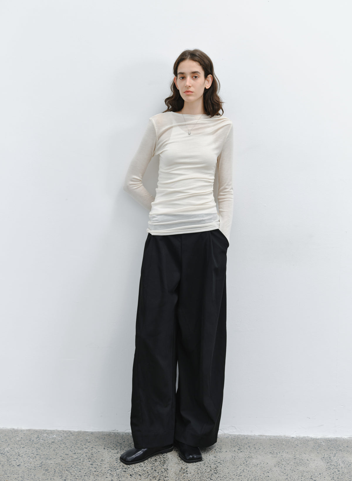SHARP DRAPE WIDE SLACKS
