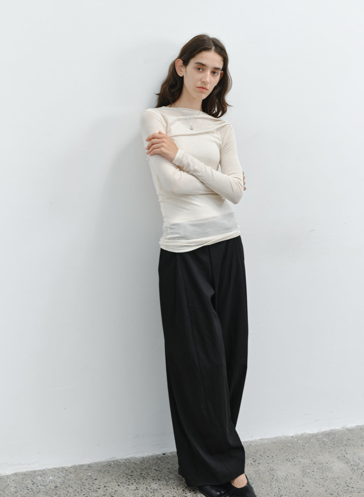 SHARP DRAPE WIDE SLACKS