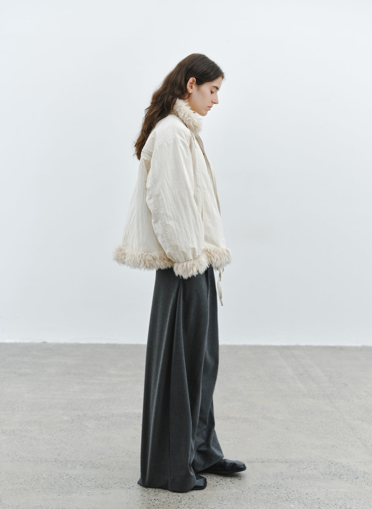 FUR EDGE BELT DOWN JACKET