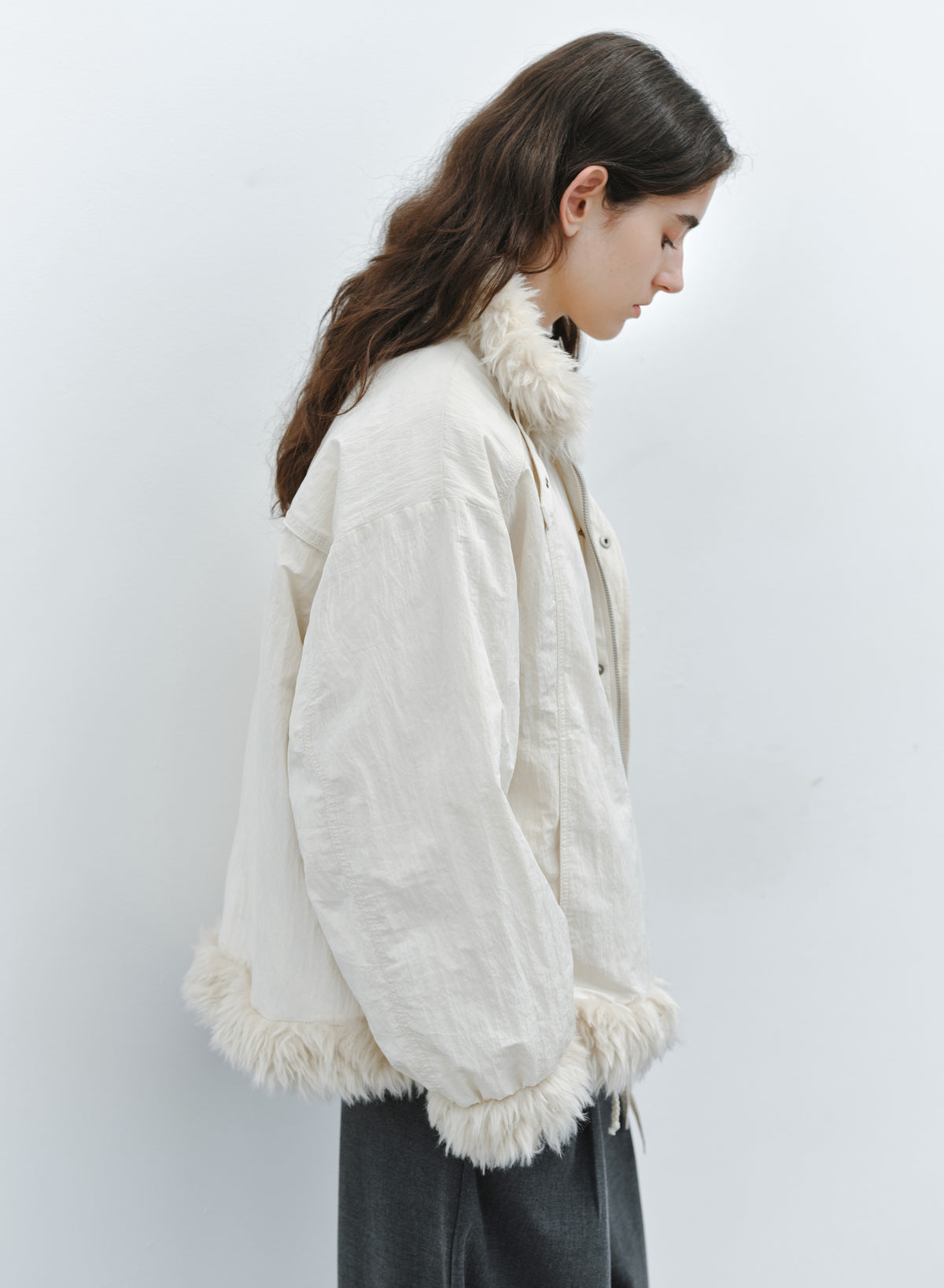 FUR EDGE BELT DOWN JACKET