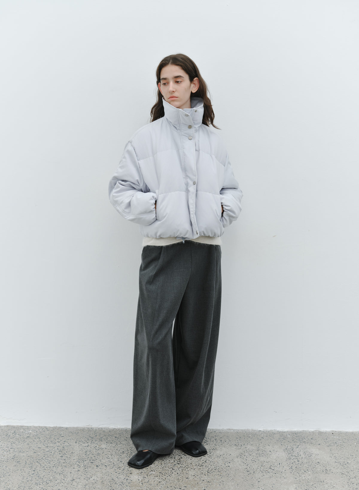 STAND COLLAR SHORT DOWN